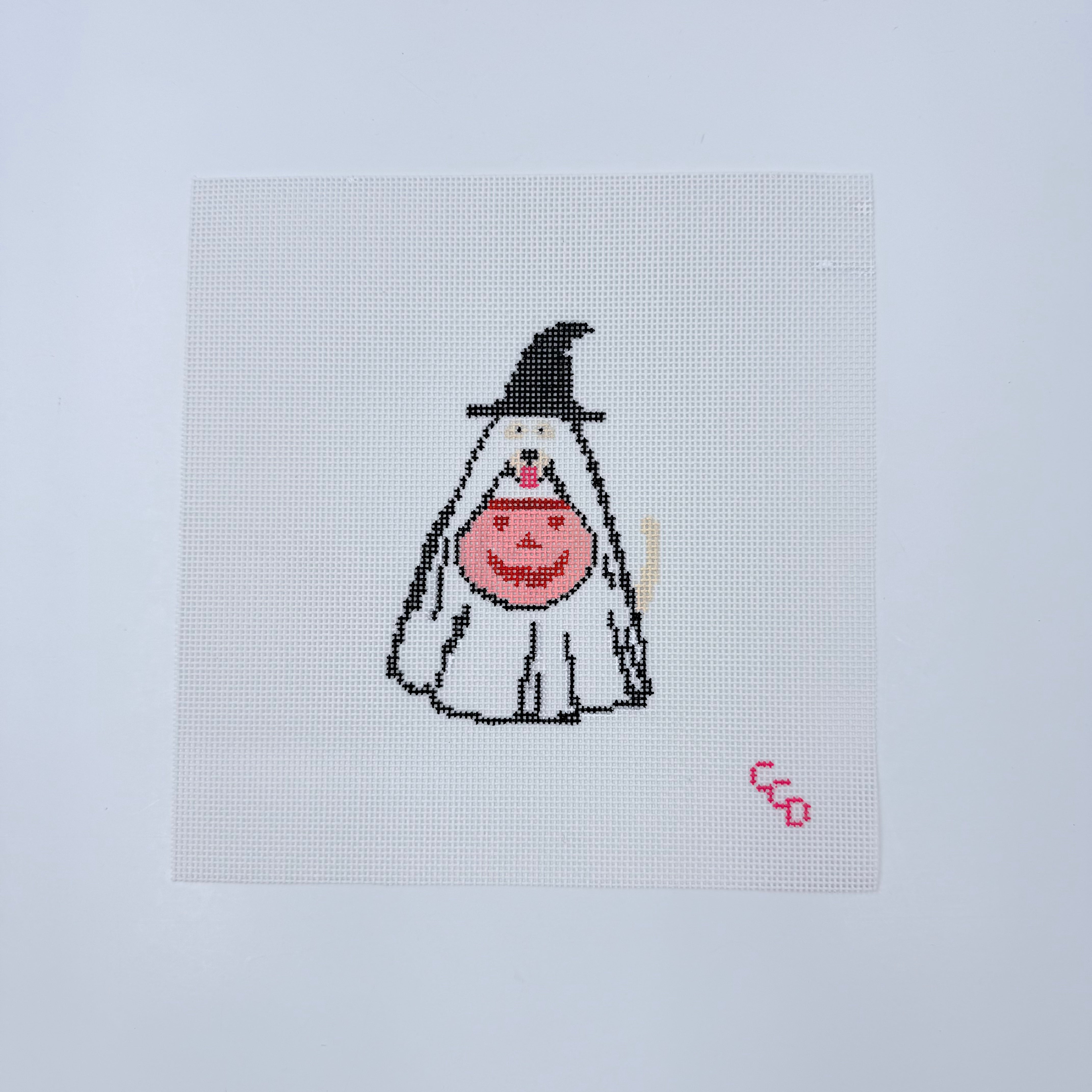 Ghost Trick or Treater Canvas - KC Needlepoint