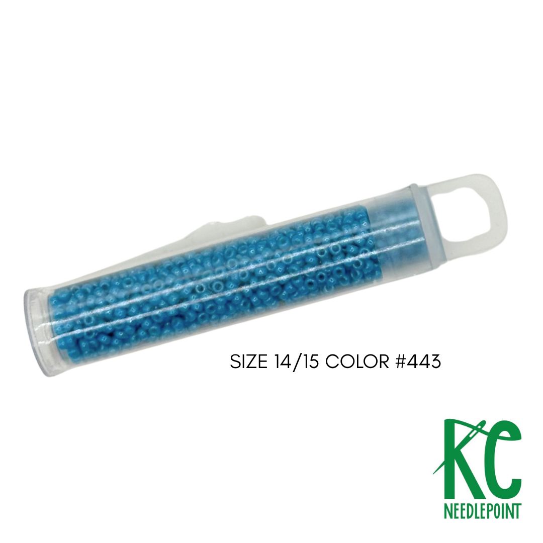 Size 14/15 Seed Beads 443 Azure Blue - KC Needlepoint