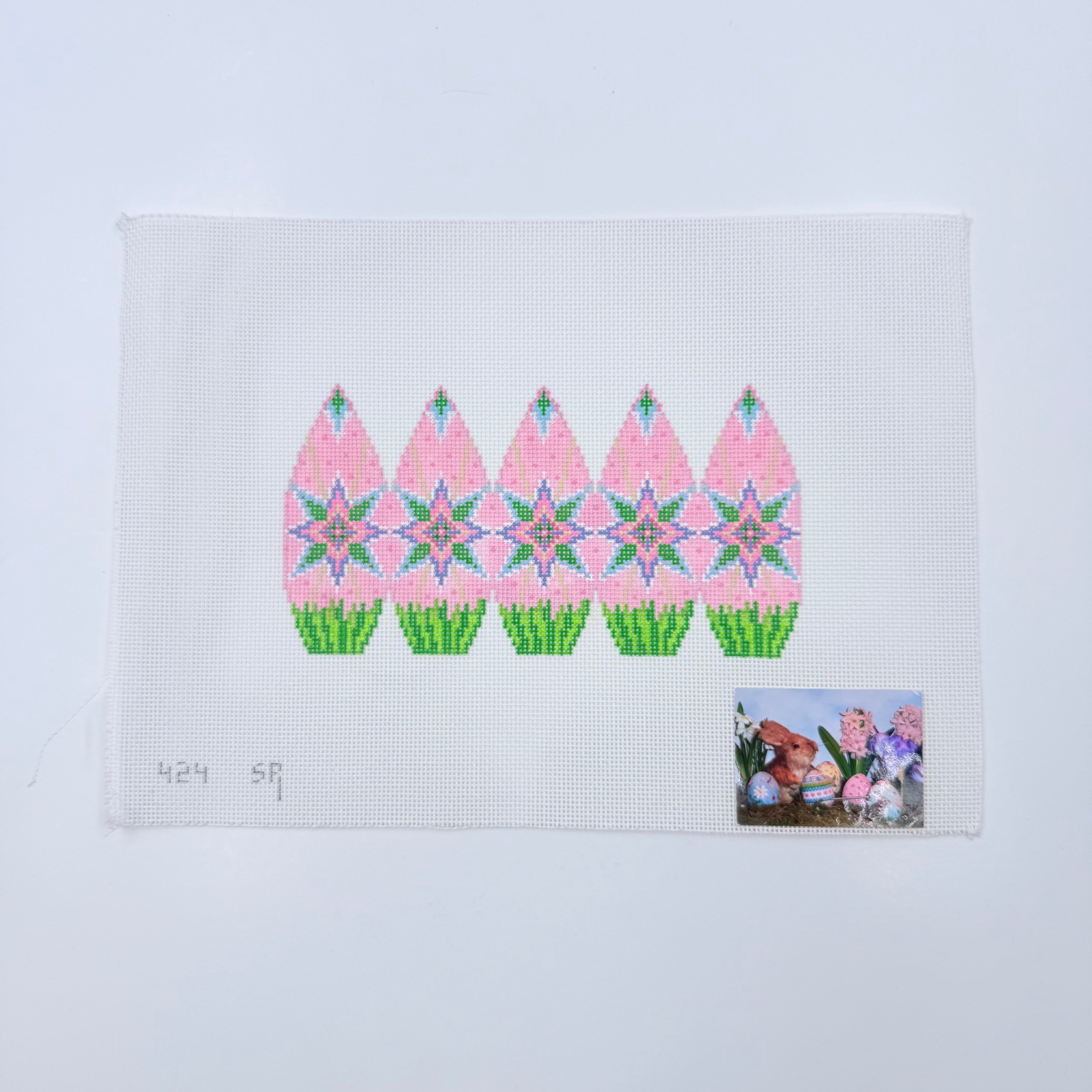 Pink Starlight 3D Egg Canvas - KC Needlepoint