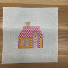 Pink Gingerbread House Canvas - KC Needlepoint