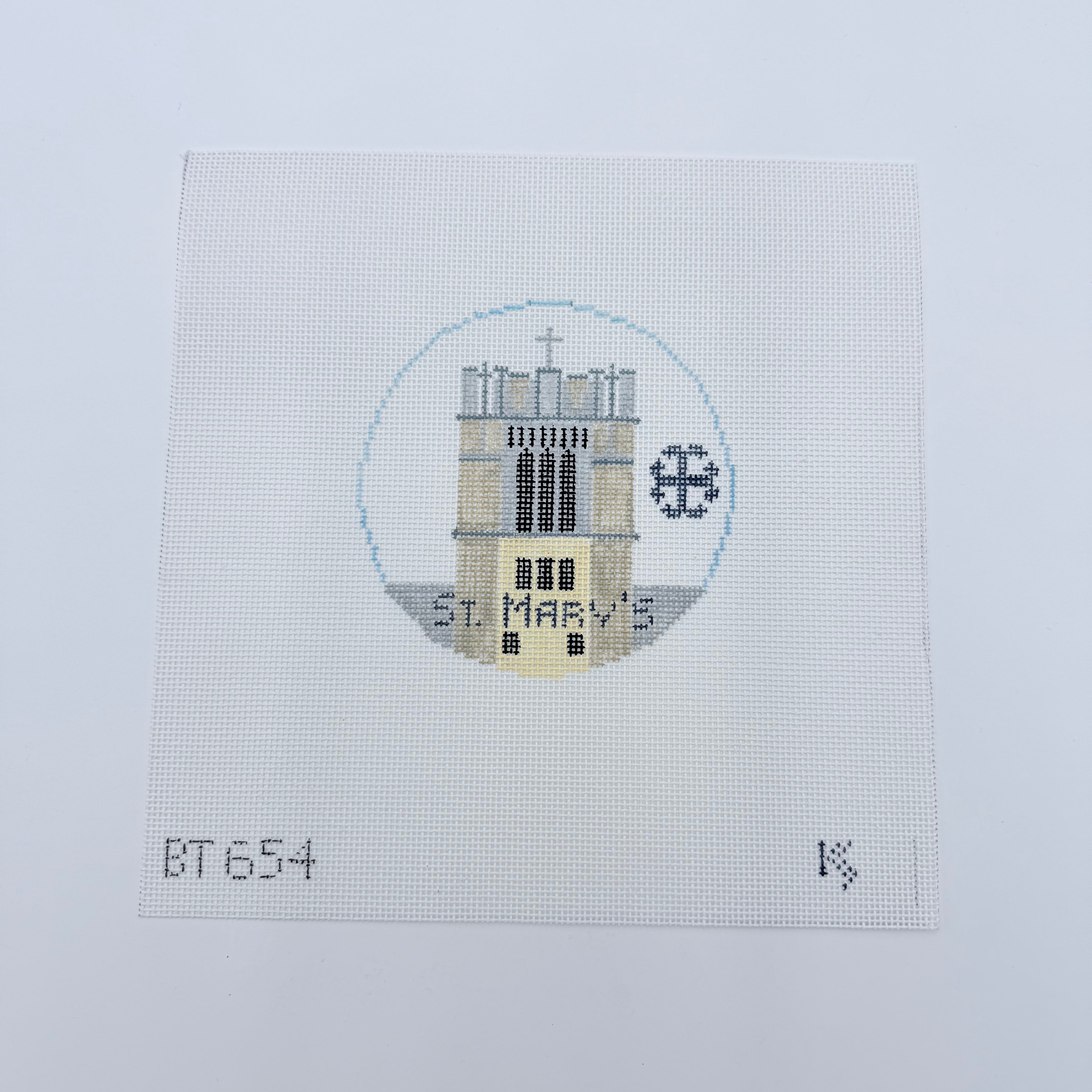 St. Mary's Round Canvas - KC Needlepoint