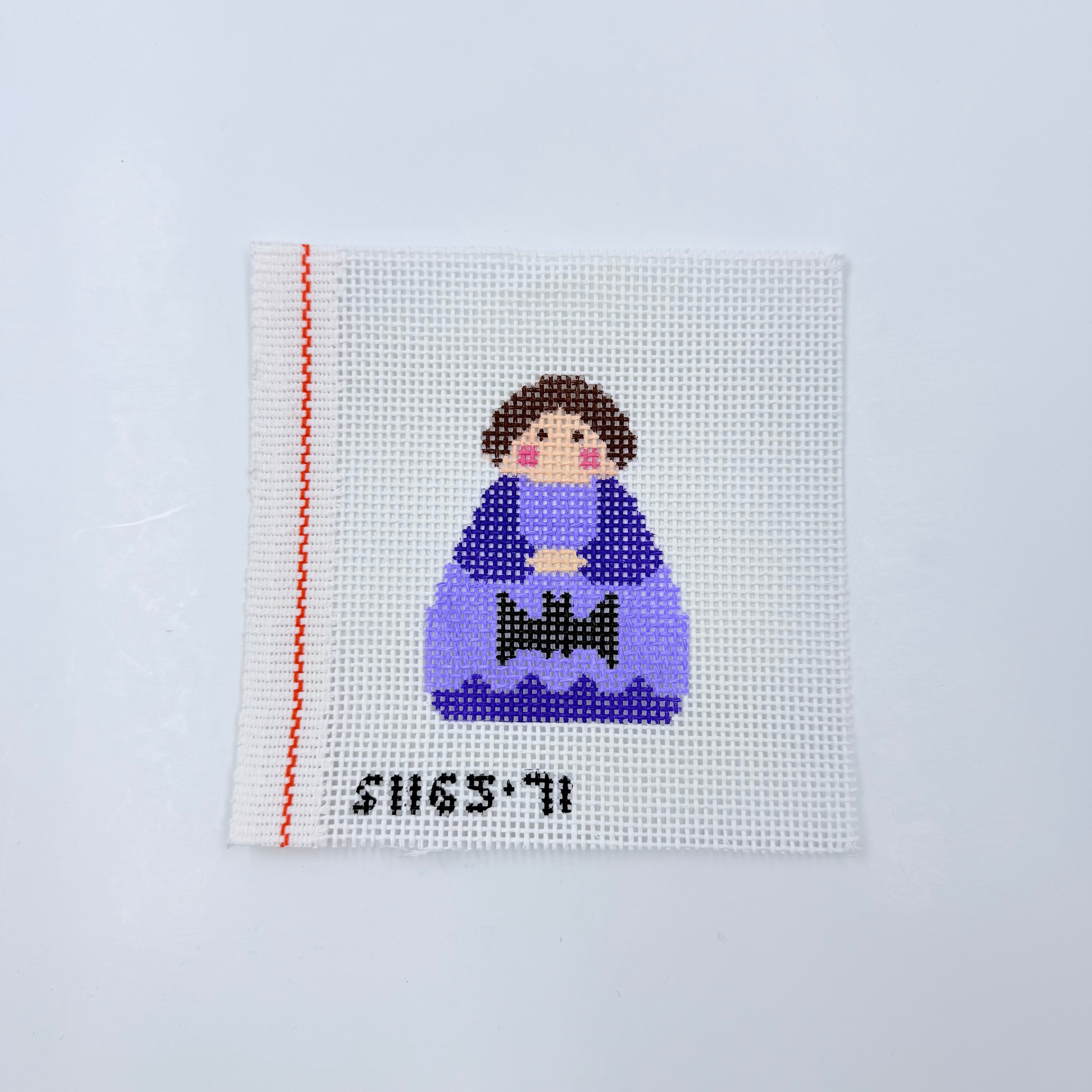 Purple Angel with Bat - KC Needlepoint