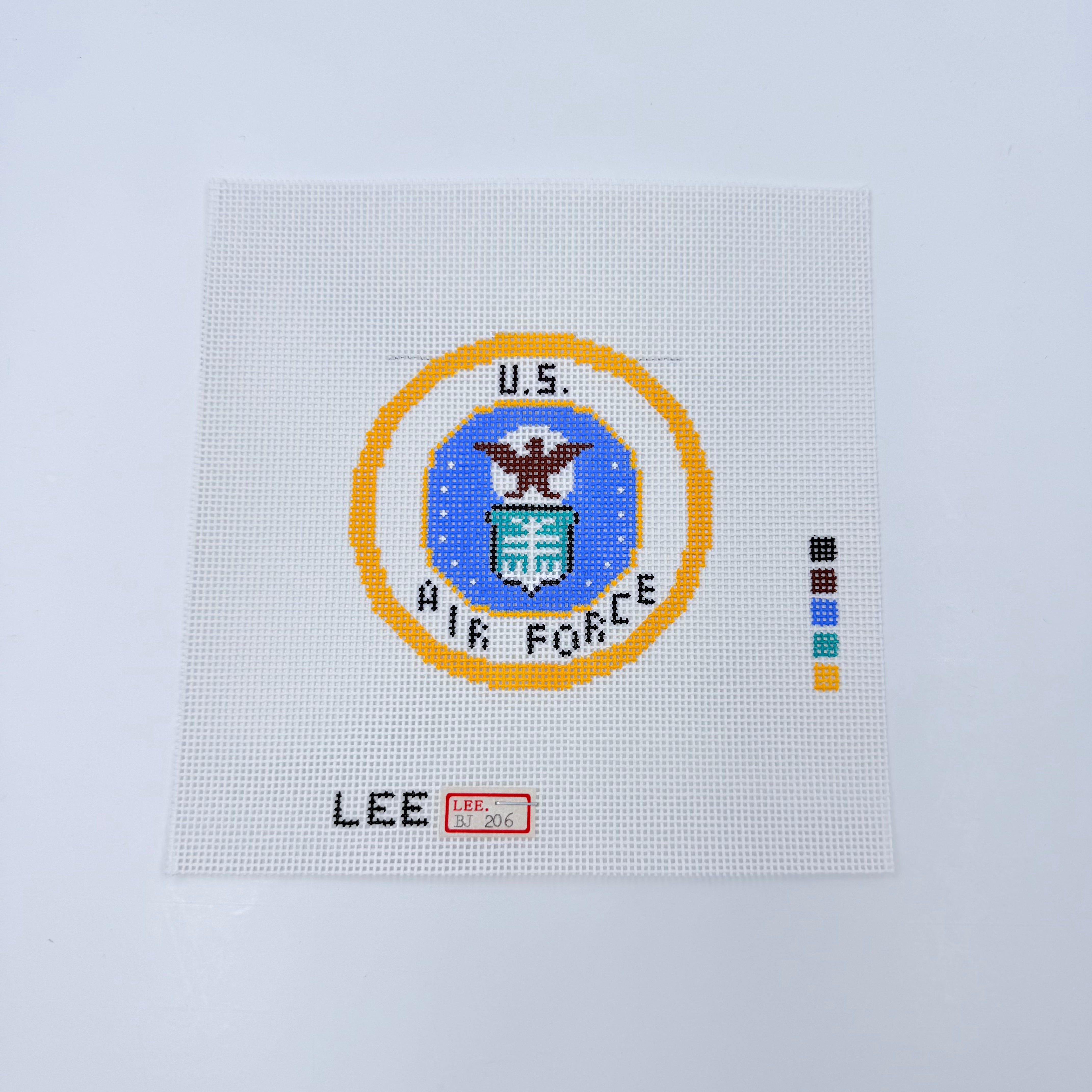 US Air Force Round Needlepoint Canvas - KC Needlepoint