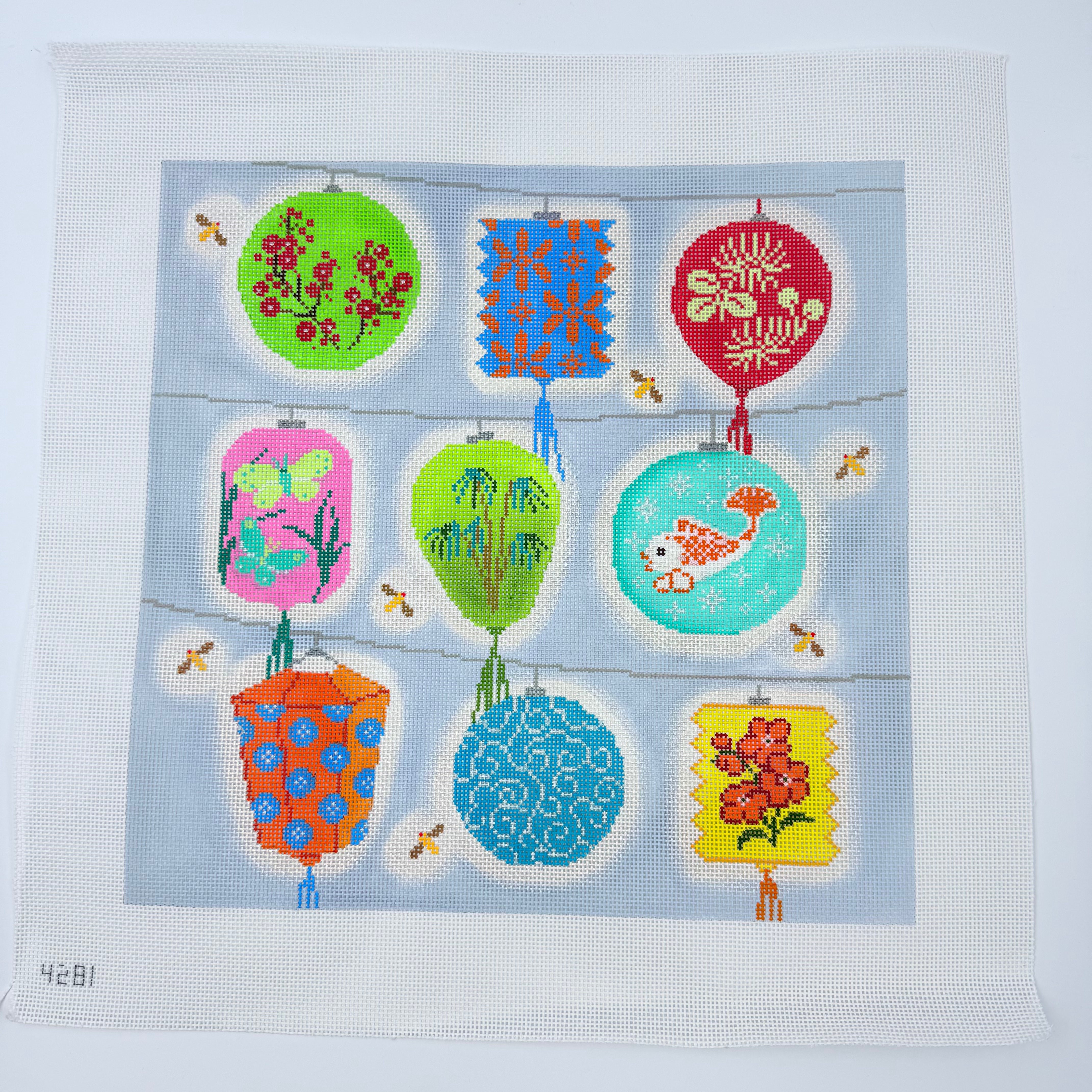 Colorful Lanterns Canvas - KC Needlepoint