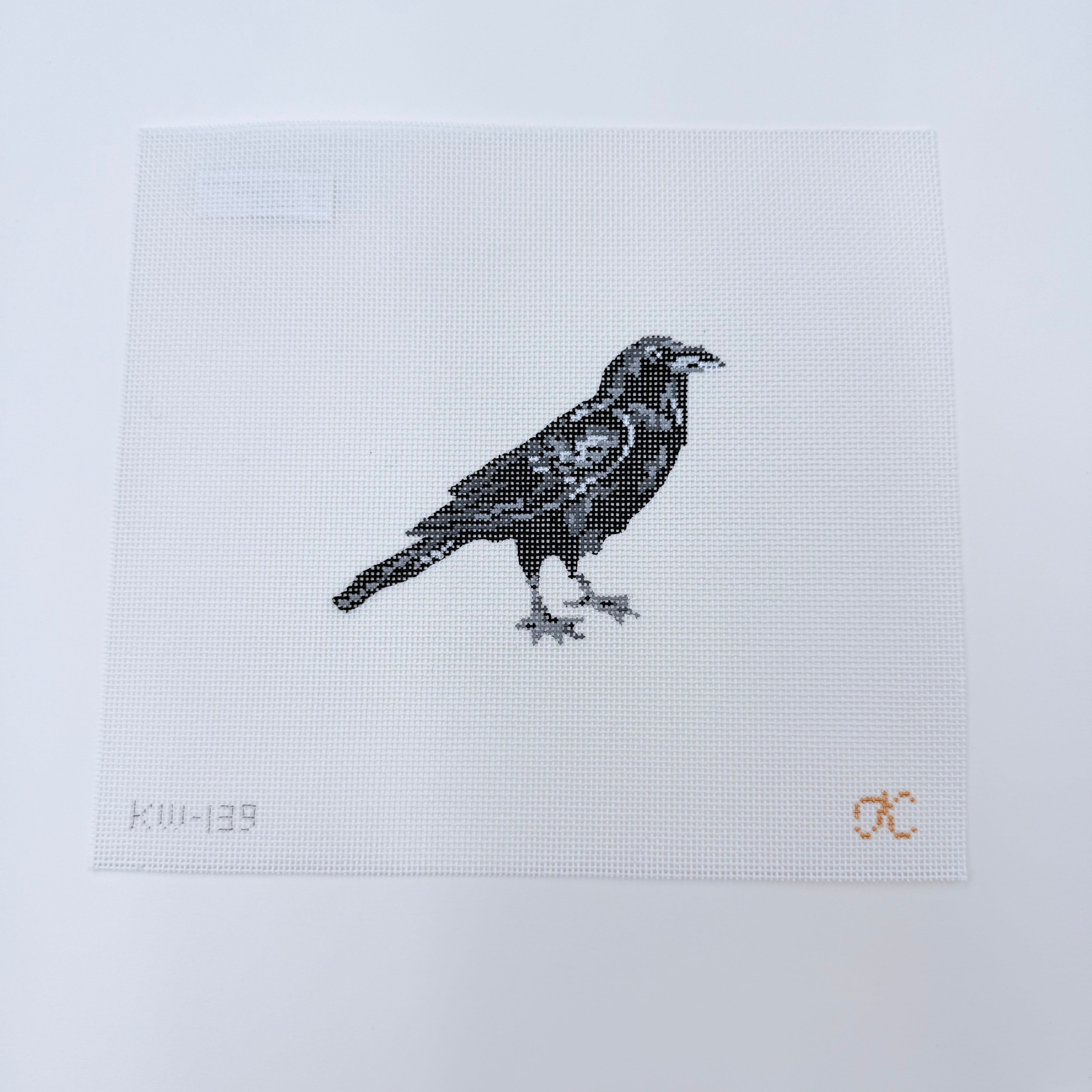 Sitting Crow Canvas - KC Needlepoint