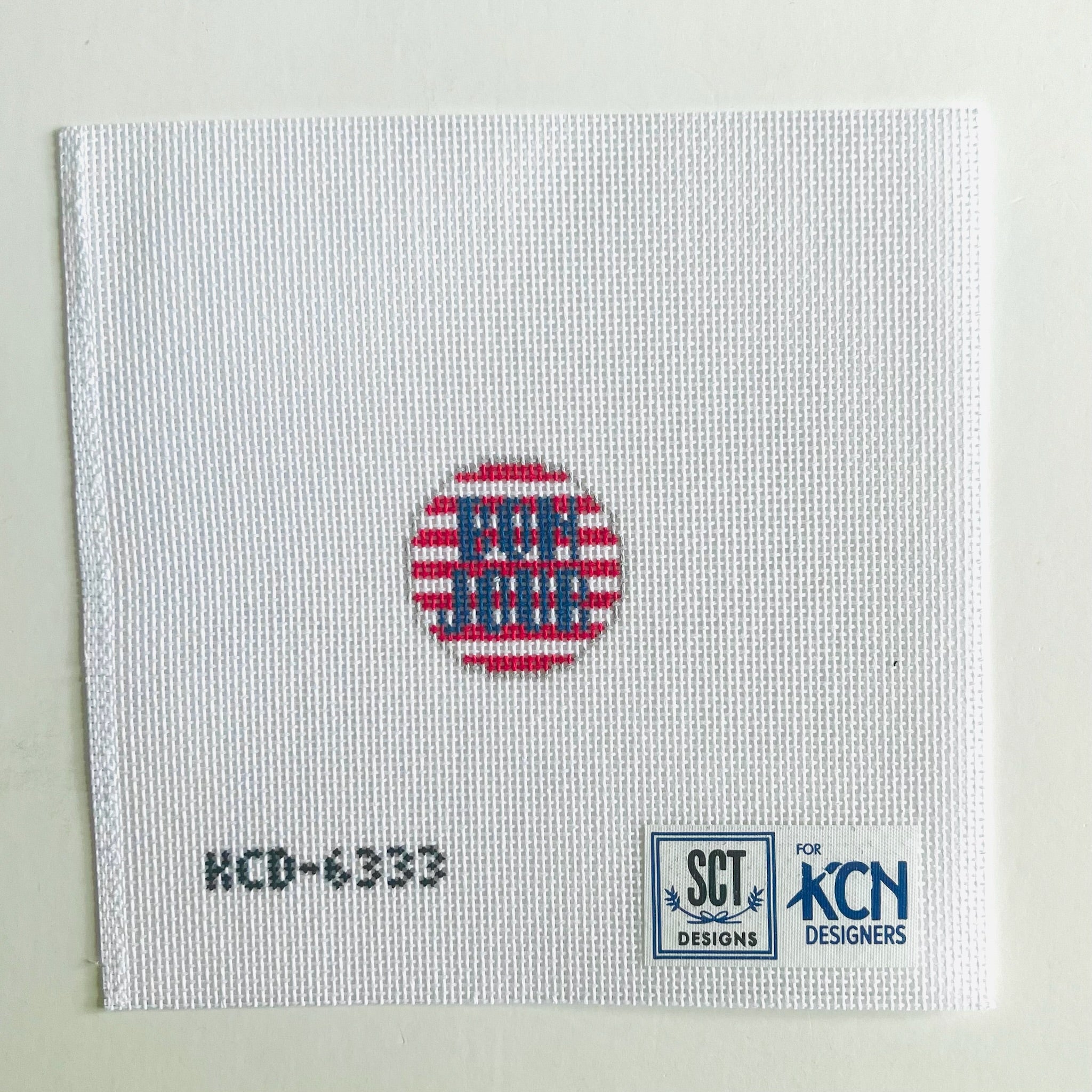 Bonjour Key Fob Insert Canvas - KC Needlepoint