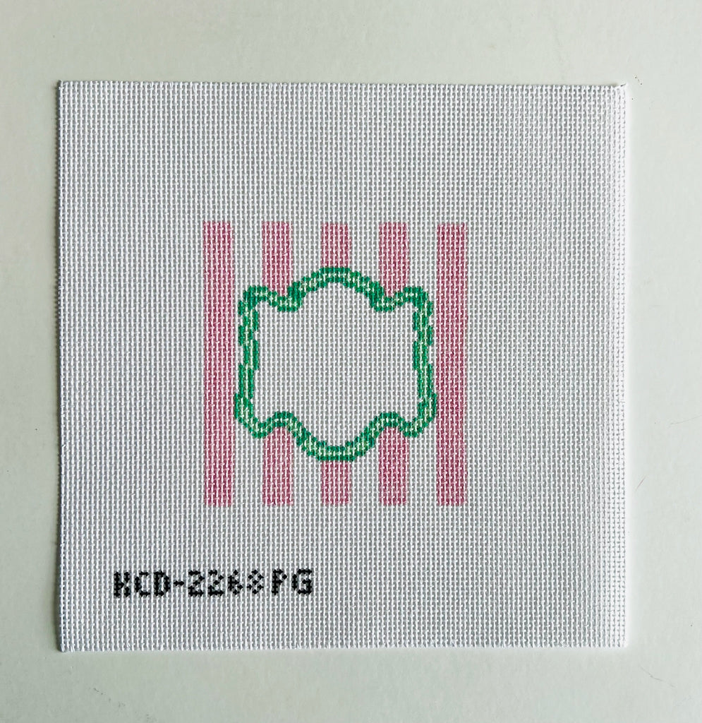 Monogrammable Striped Square Canvas - KC Needlepoint