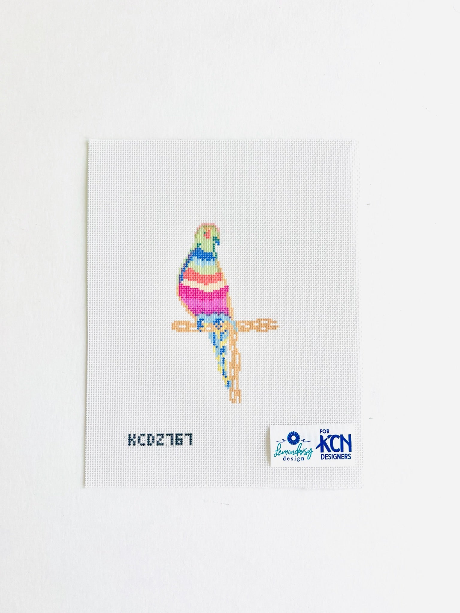 Rainbow Parrot Canvas - KC Needlepoint