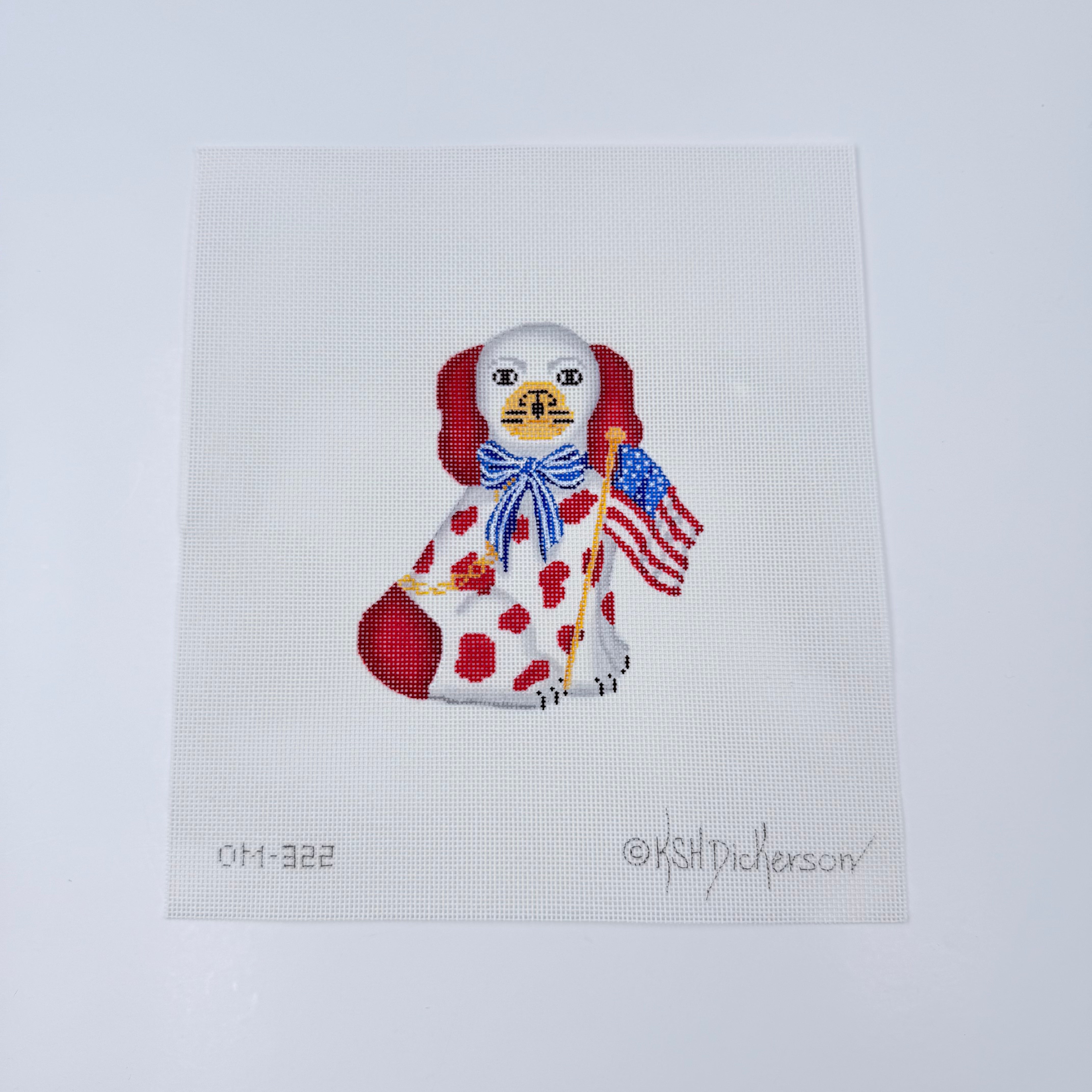 Patriotic Staffordshire Dog Canvas - KC Needlepoint