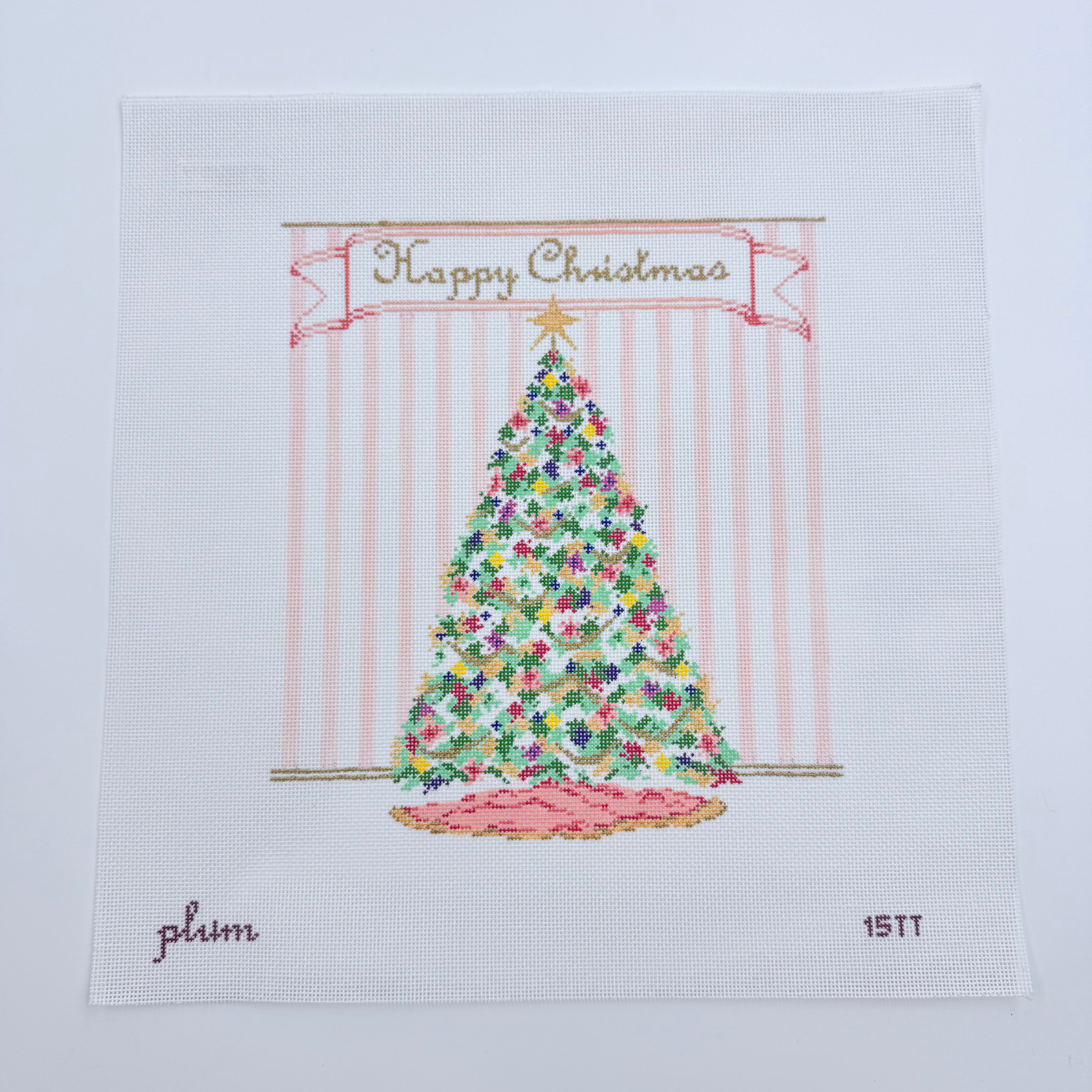Happy Christmas Needlepoint Canvas - KC Needlepoint