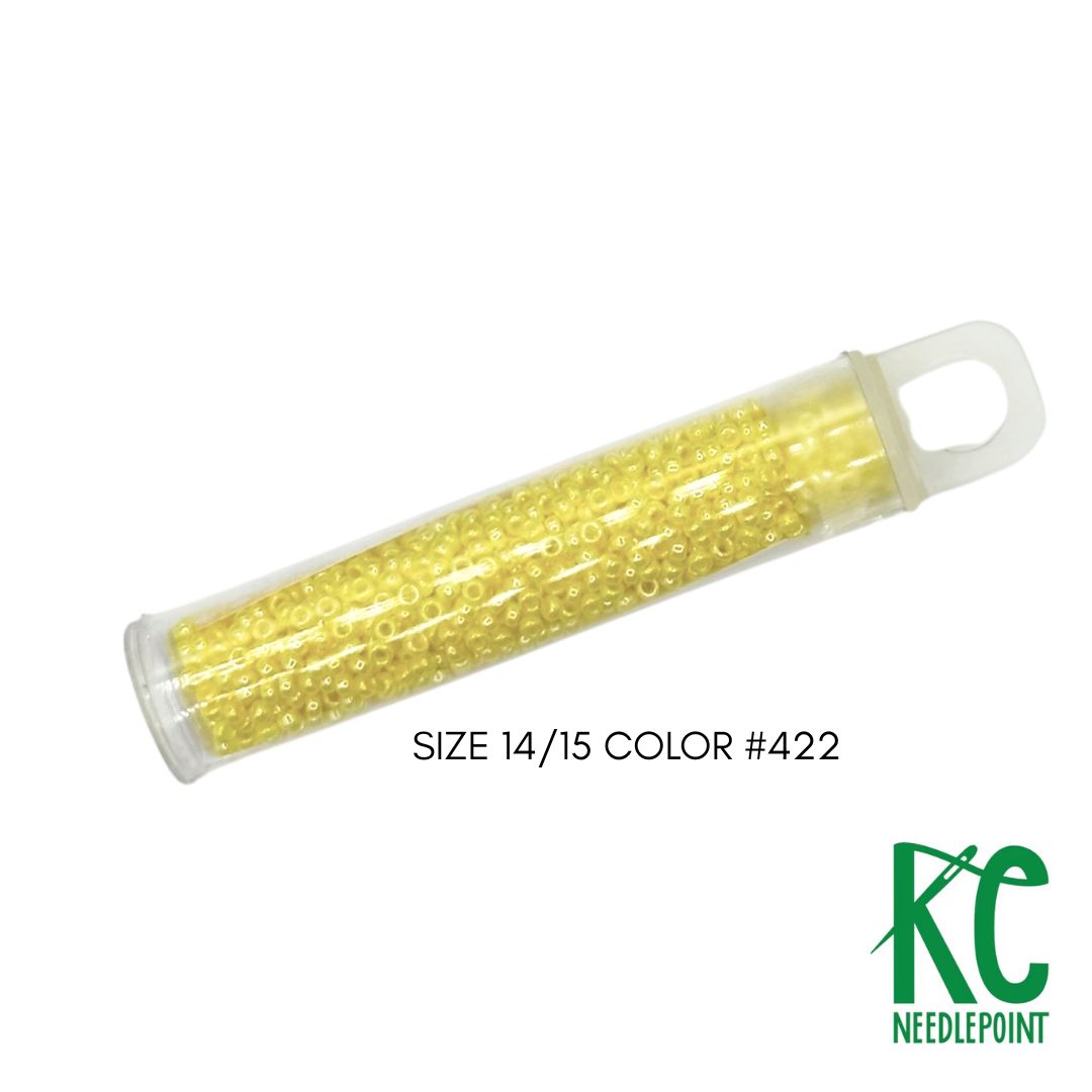 Size 14/15 Seed Beads 422 Yellow - KC Needlepoint