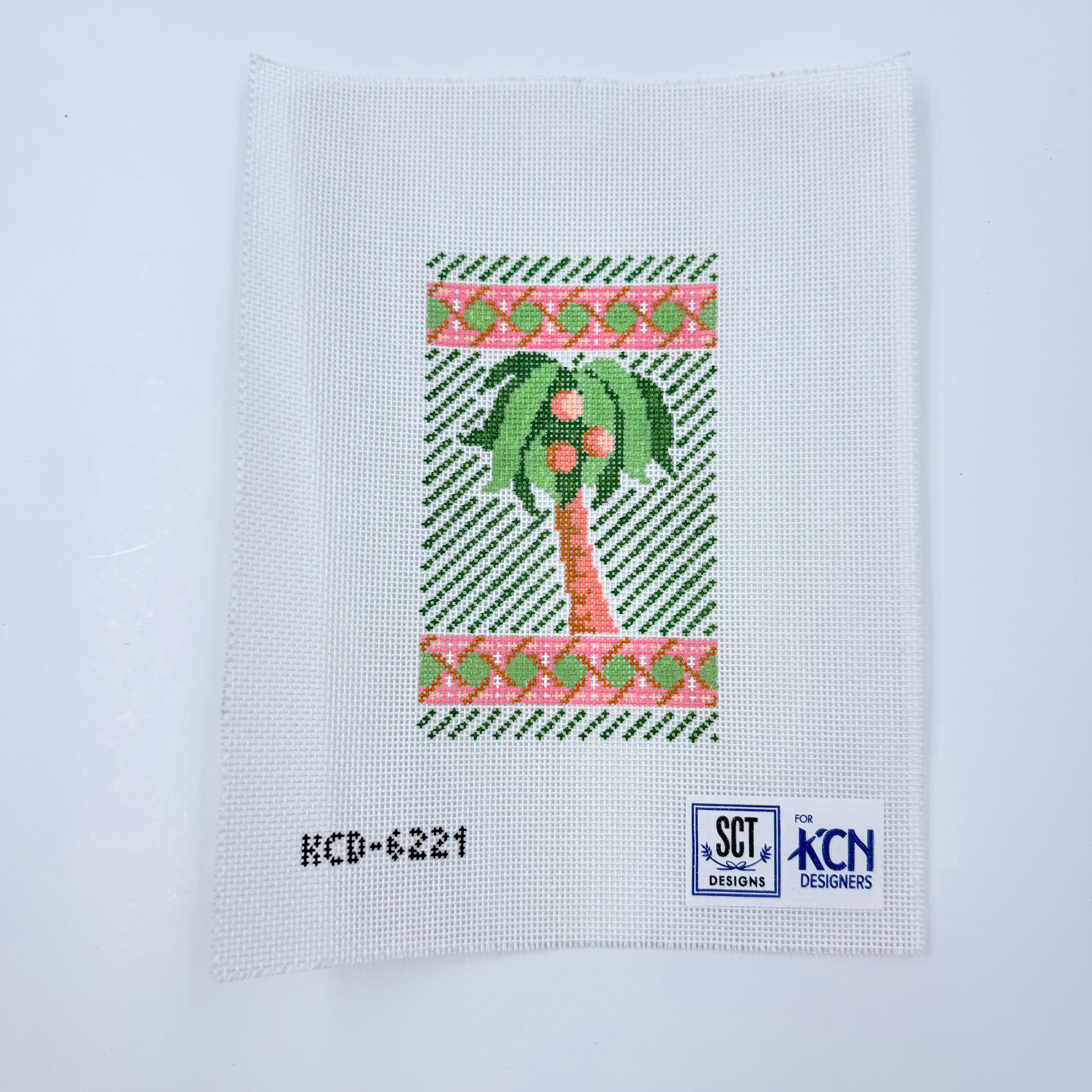 Palm Tree Eyeglass Case Insert Canvas - KC Needlepoint