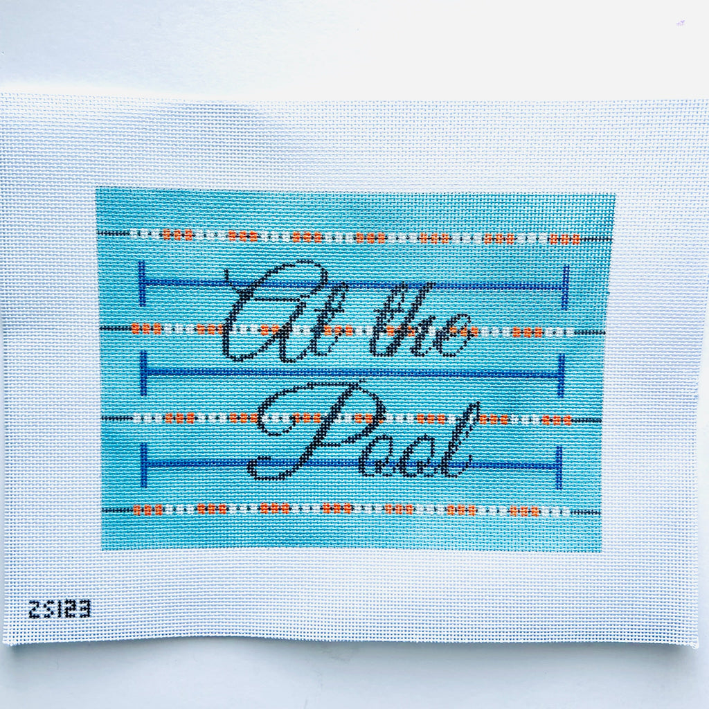 At the Pool Canvas - KC Needlepoint