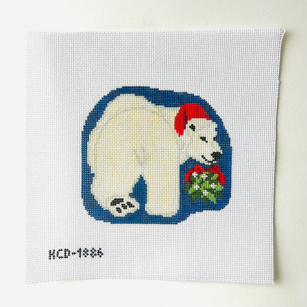 Holiday Polar Bear Canvas - KC Needlepoint