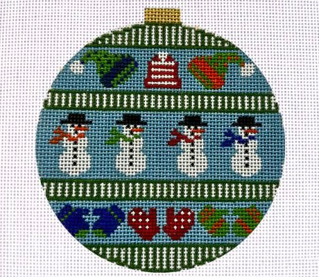 Snowmen Ornament Canvas - KC Needlepoint