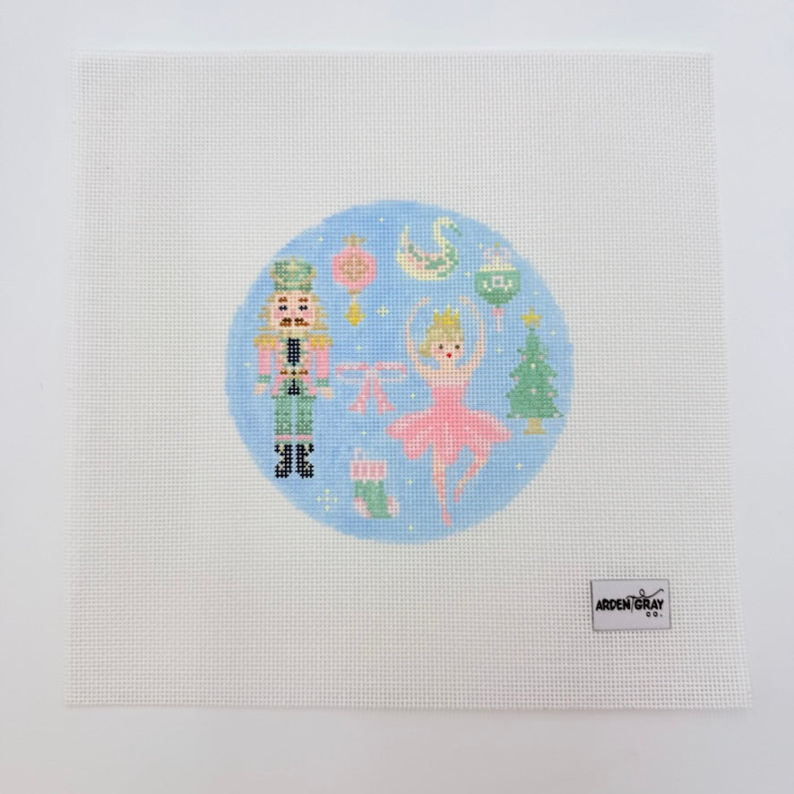 Pastel Nutcracker Round Canvas - KC Needlepoint