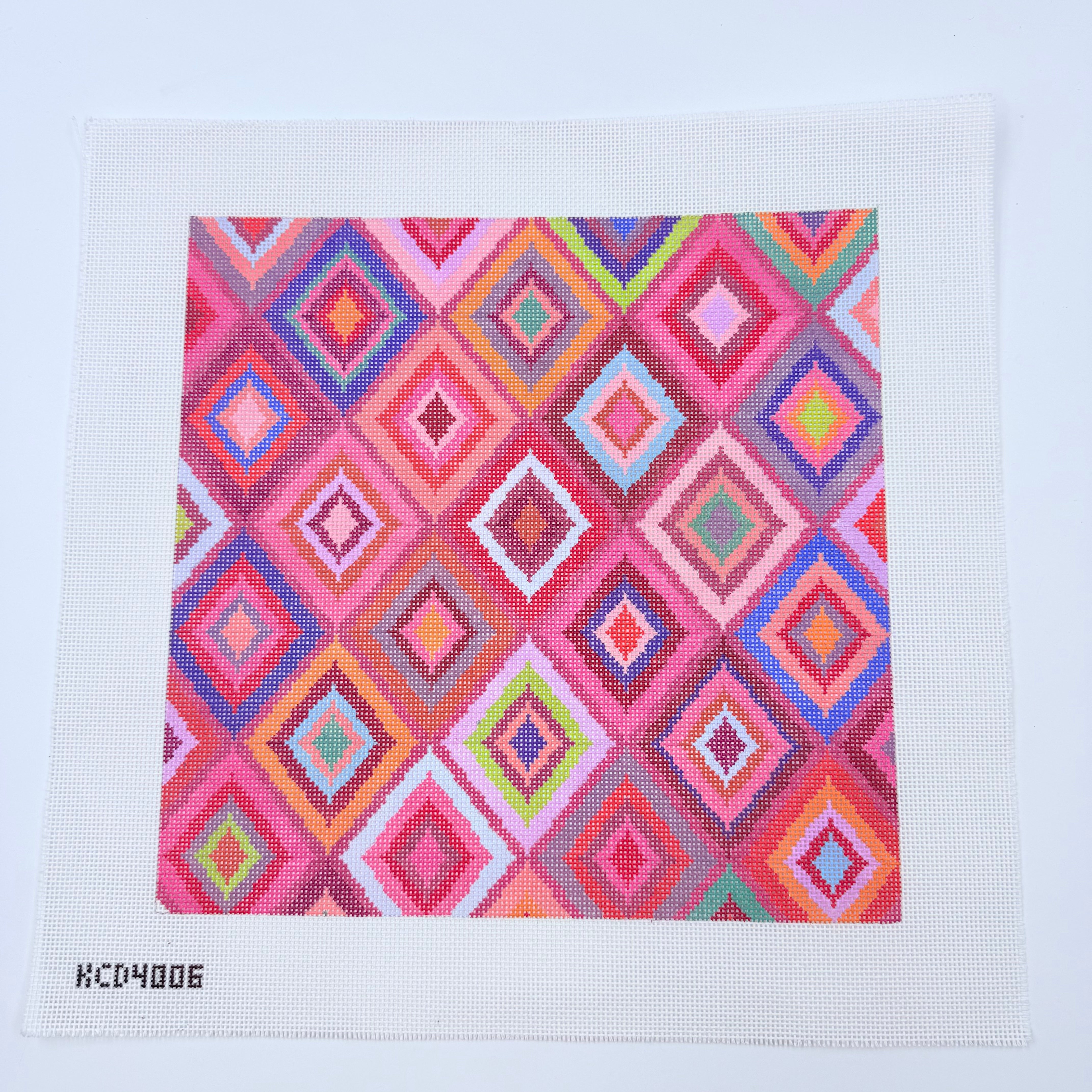 Multicolored Diamond Pattern - KC Needlepoint
