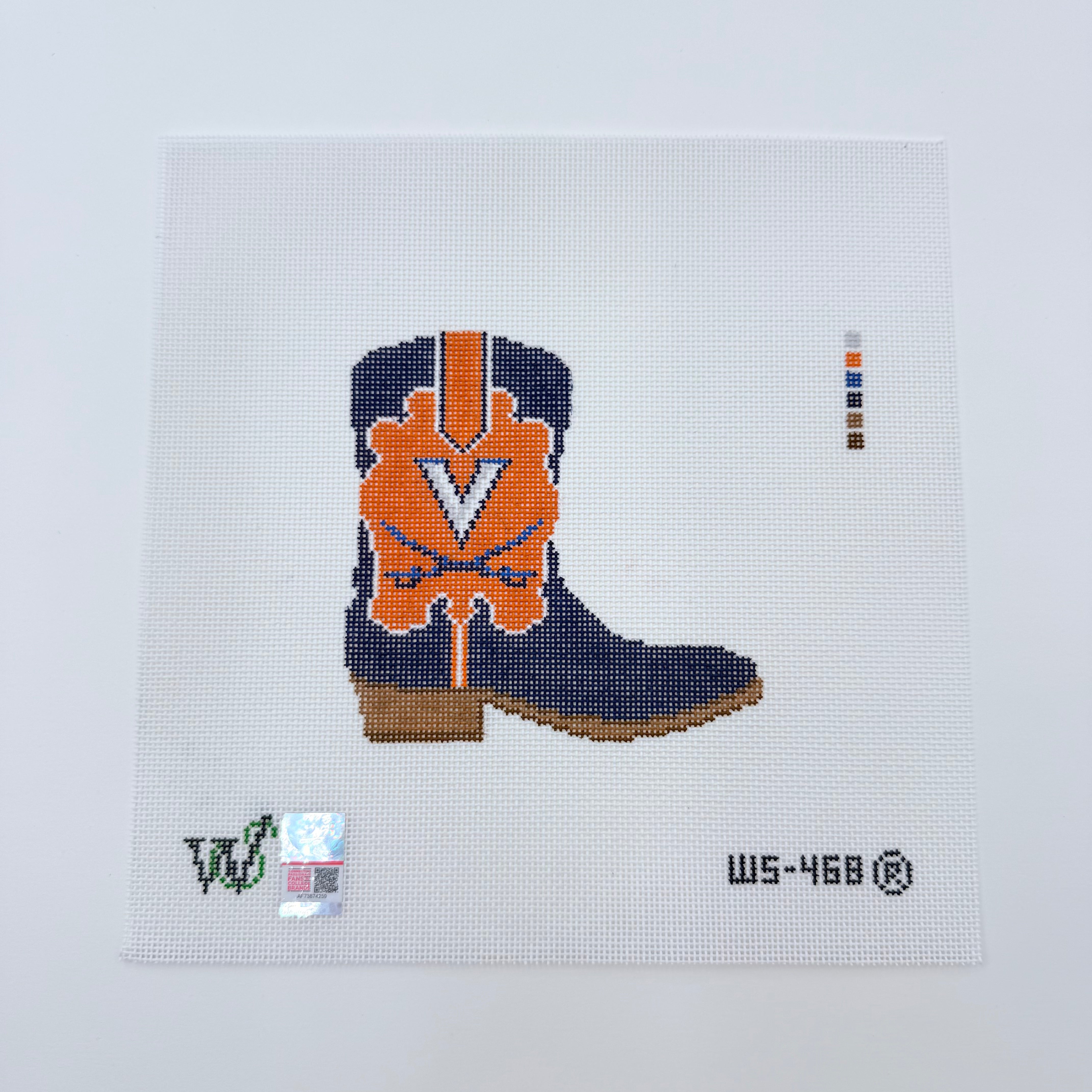 UVA Boot Canvas - KC Needlepoint
