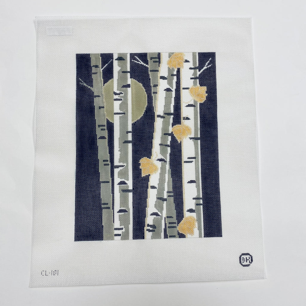 Moonlight Birch Canvas - KC Needlepoint