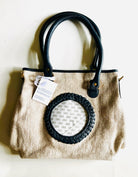 Leather Trimmed Self Finishing Canvas Tote - KC Needlepoint