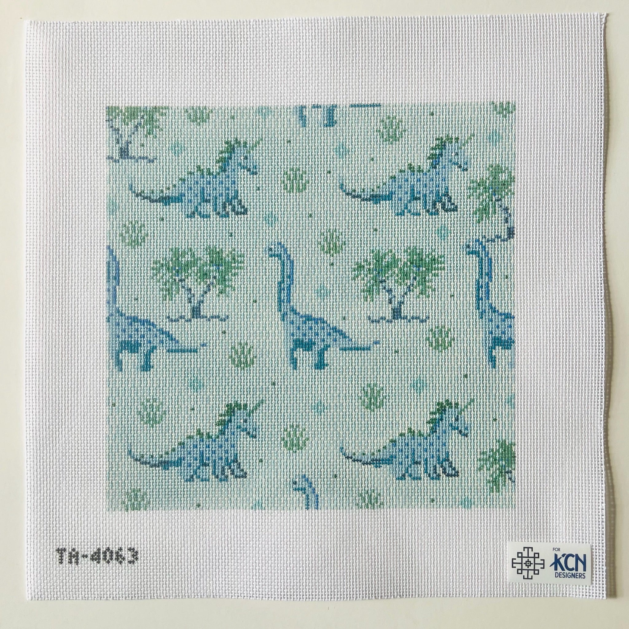 Dinosaur Square Canvas - KC Needlepoint