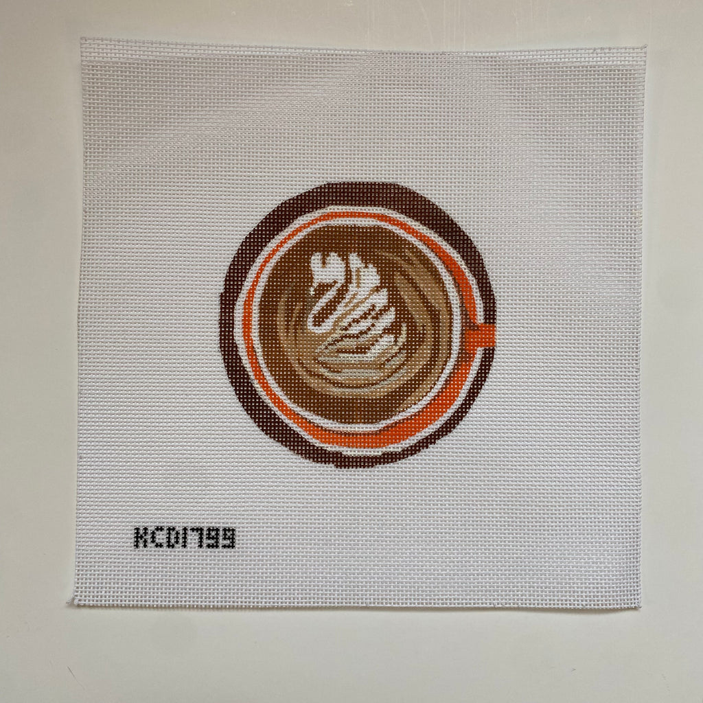 Latte with Swirl Canvas - KC Needlepoint