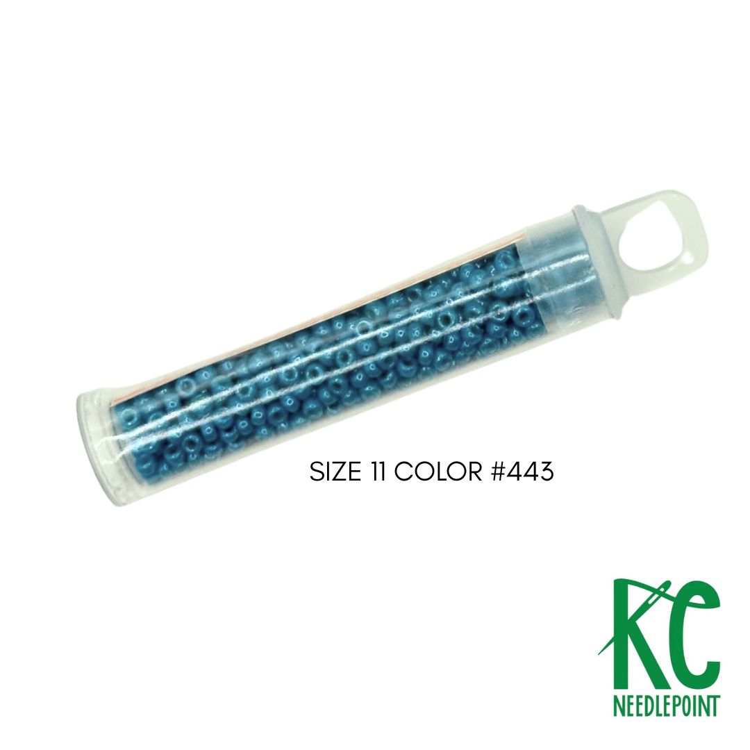 Size 11 Seed Beads 443 Azure Blue - KC Needlepoint