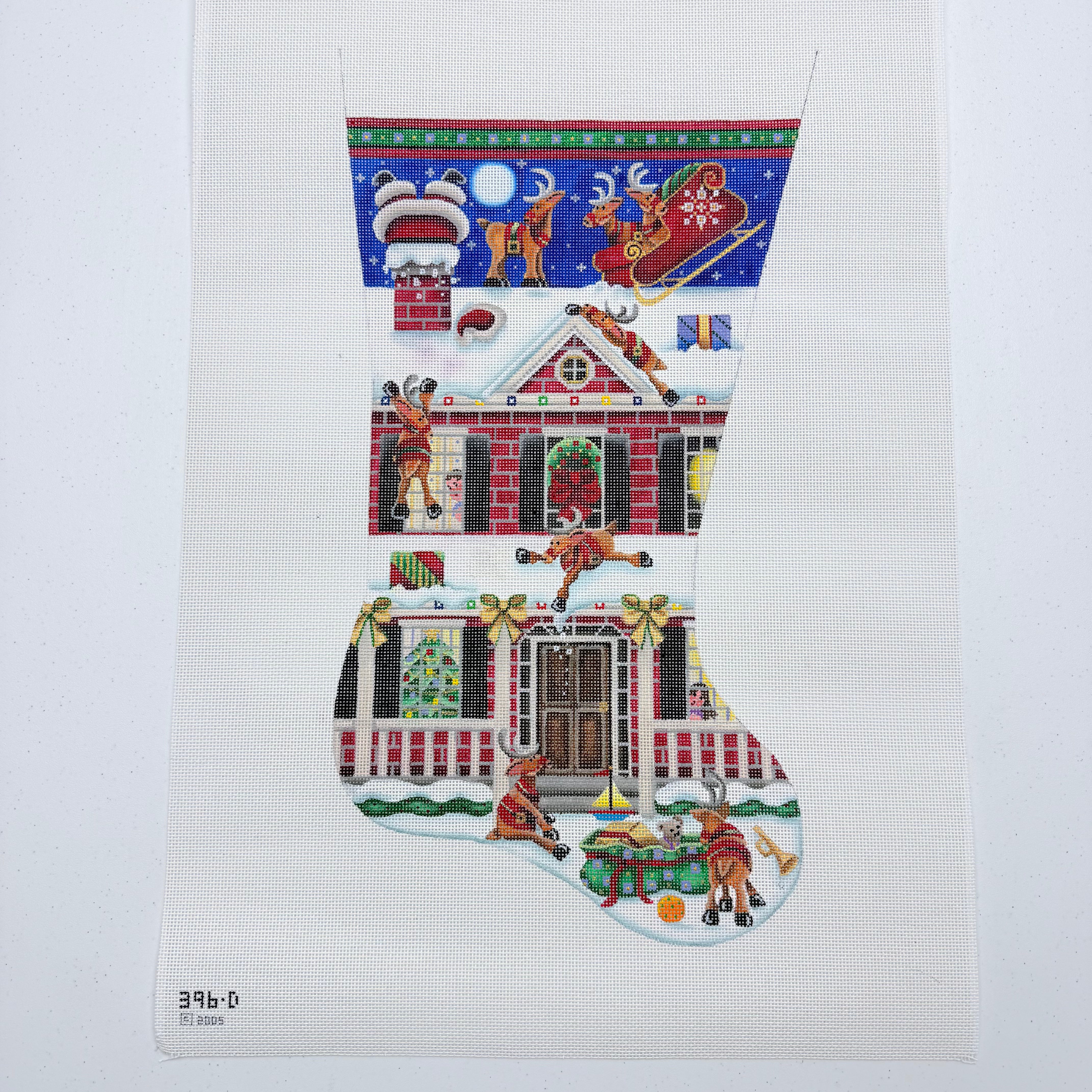 Bad Landing Christmas Stocking Canvas - KC Needlepoint
