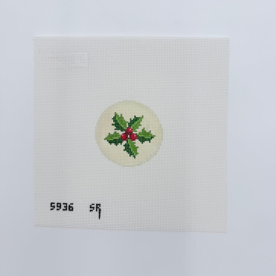 Holly Sprig Canvas - KC Needlepoint