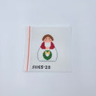 White and Red Angel with Wreath - KC Needlepoint