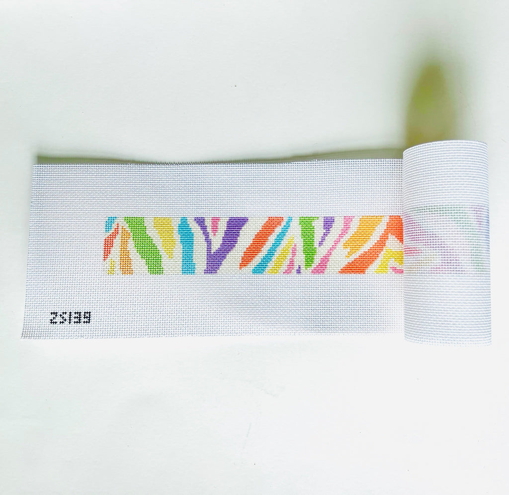 Rainbow Zebra Strap Purse Strap/Belt Canvas - KC Needlepoint