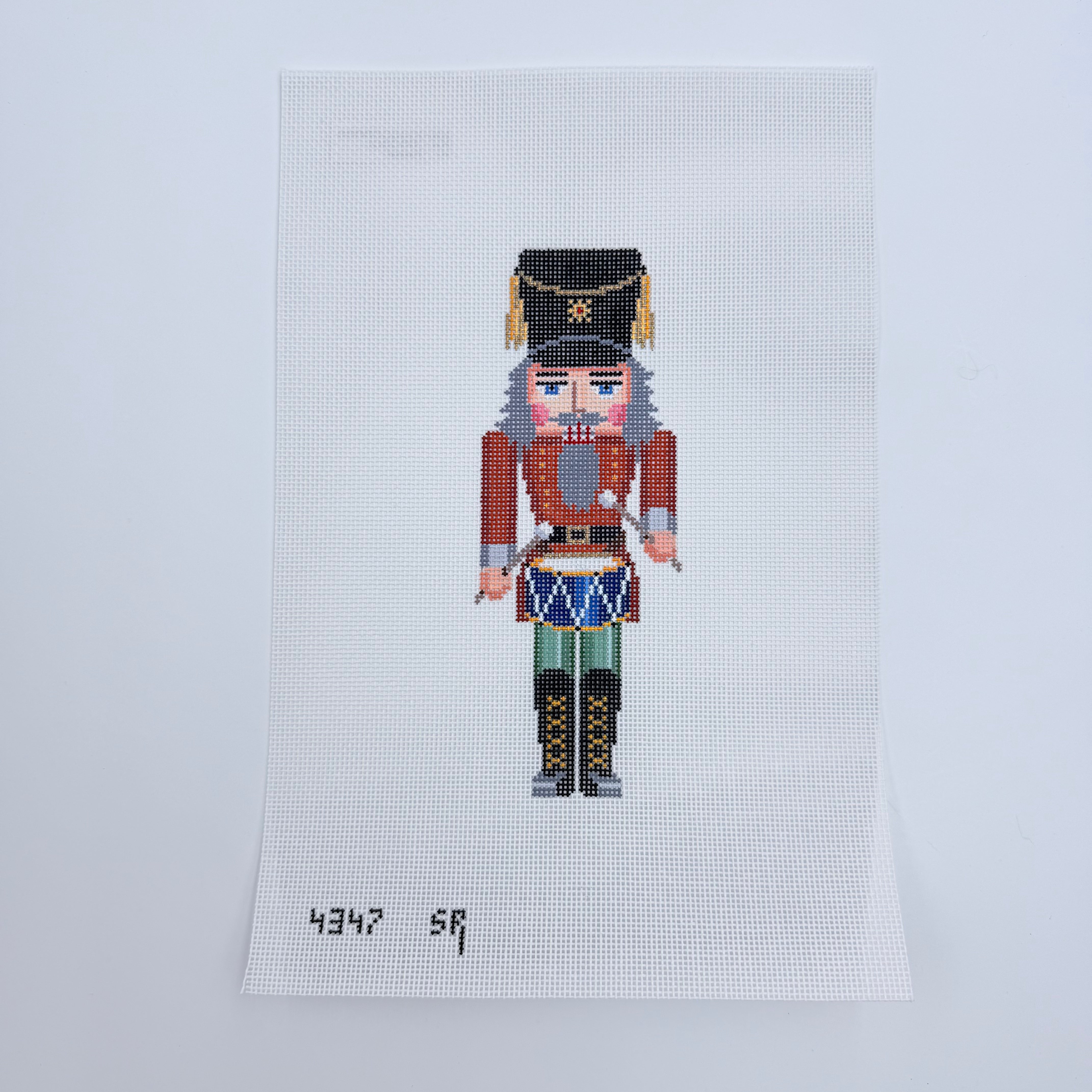 Drummer Nutcracker Canvas - KC Needlepoint