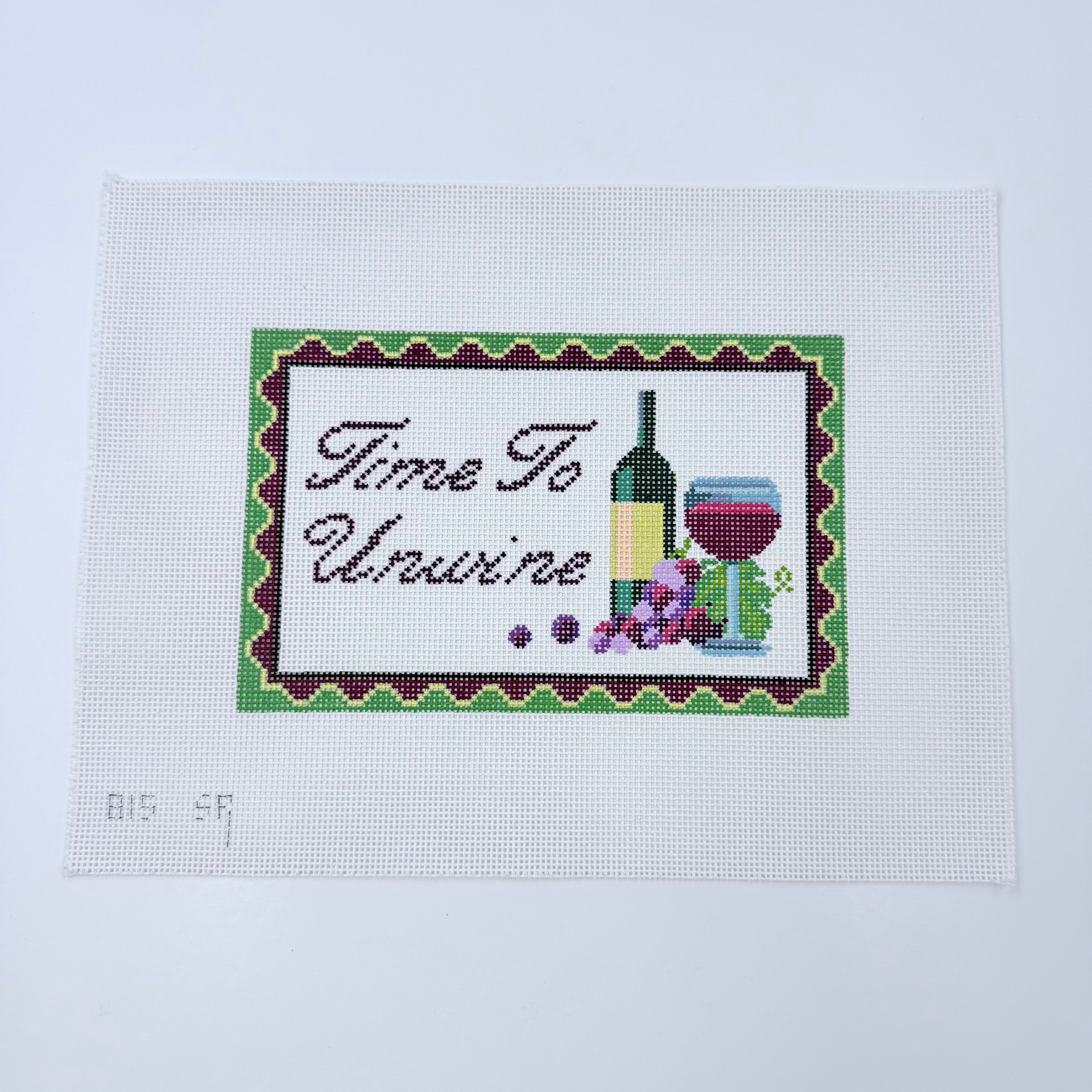 Time to Unwine Canvas - KC Needlepoint