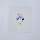 Mouse with Blue Scarf Canvas - KC Needlepoint