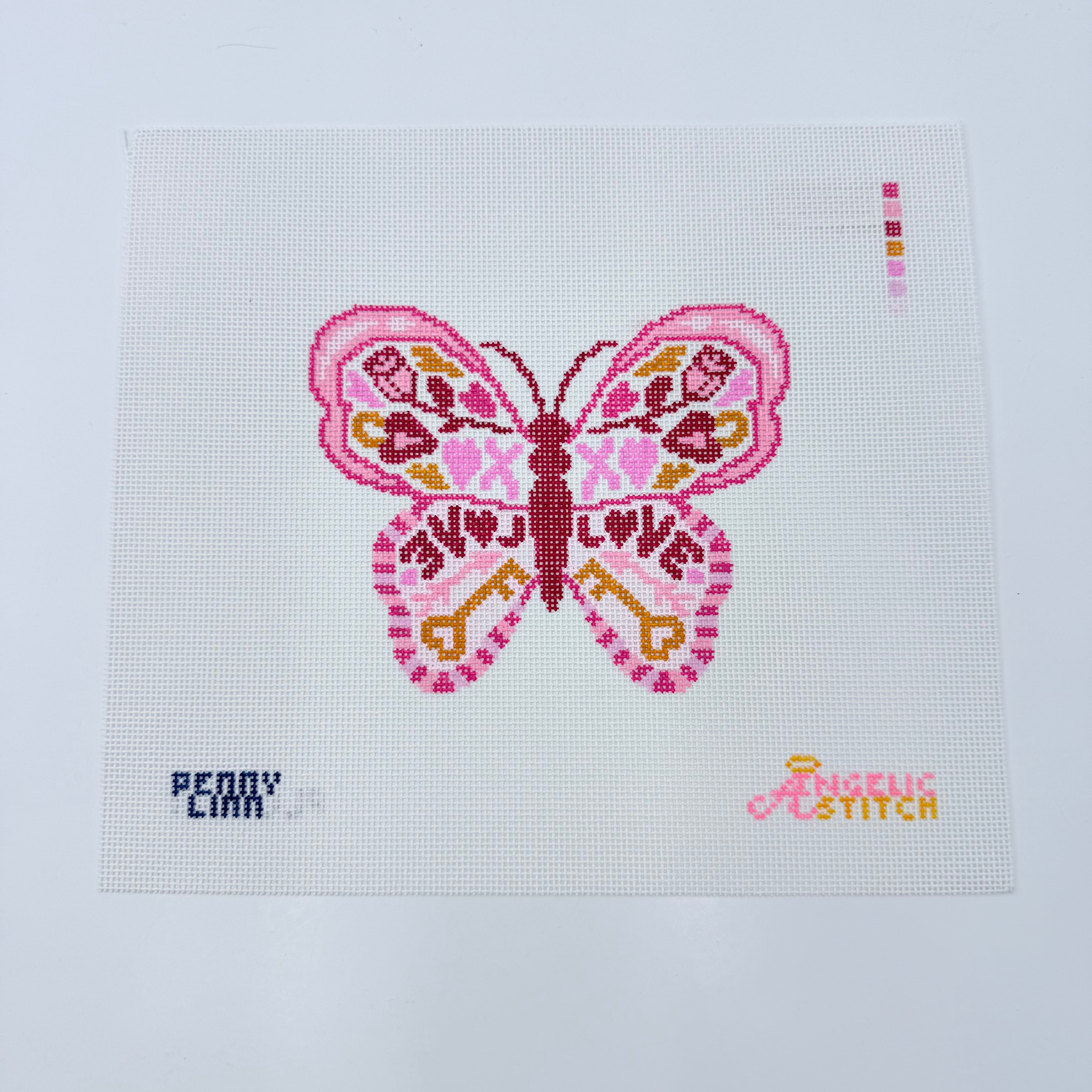 Valentine's Day Butterfly Canvas - KC Needlepoint