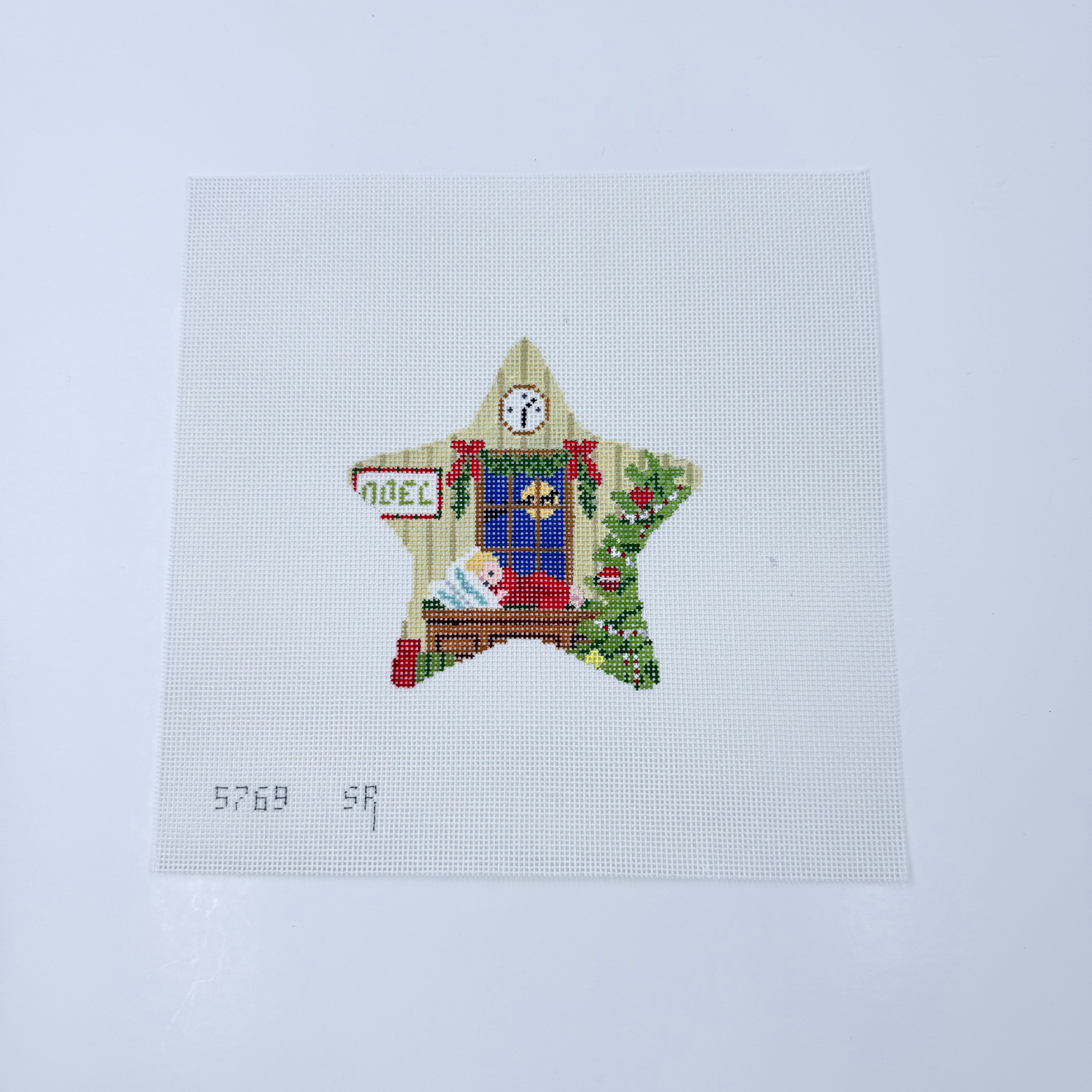 Waiting for Santa Star Canvas - KC Needlepoint