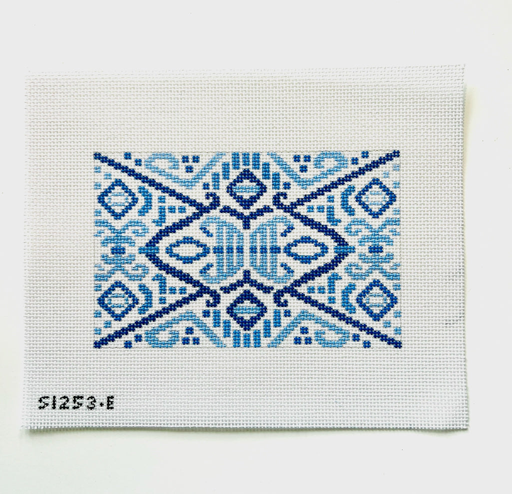 Blue and White Acrylic Purse Canvas KC Needlepoint
