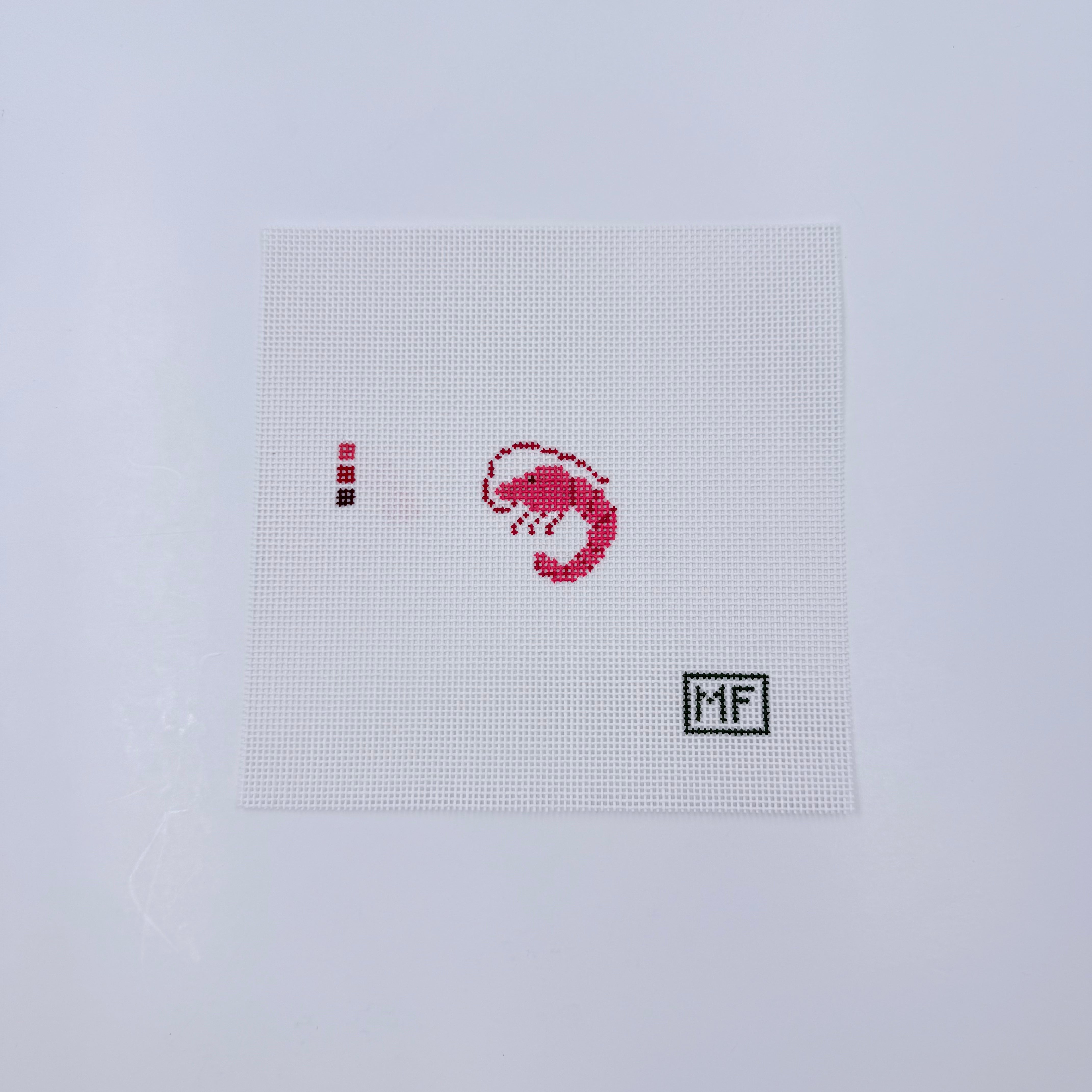 Shrimp Mini Canvas - KC Needlepoint