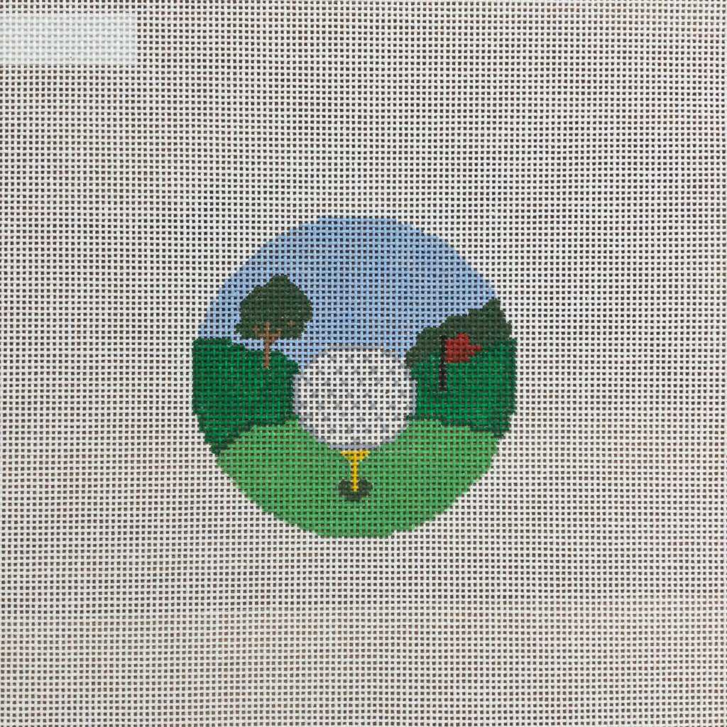 Golf Ball Scene Canvas - KC Needlepoint