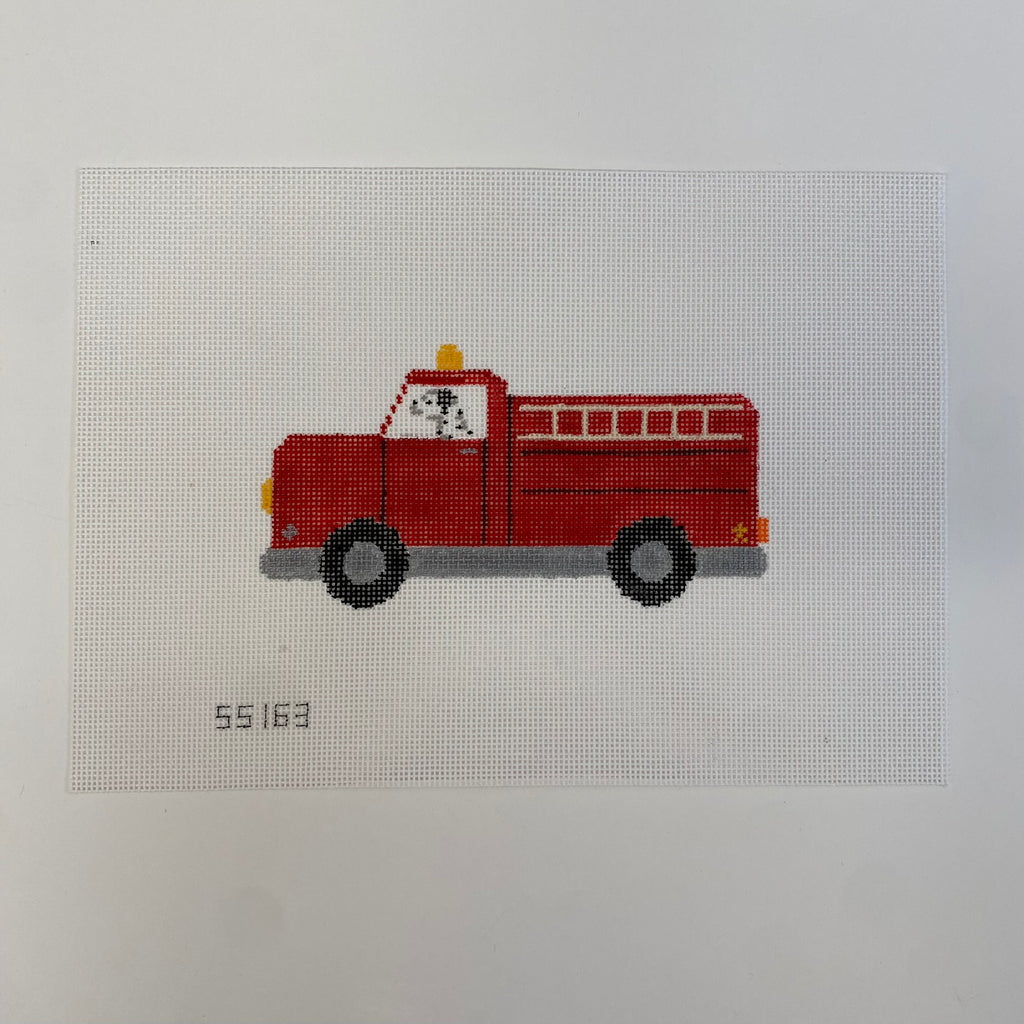 Dalmatian in Fire Truck Canvas - KC Needlepoint