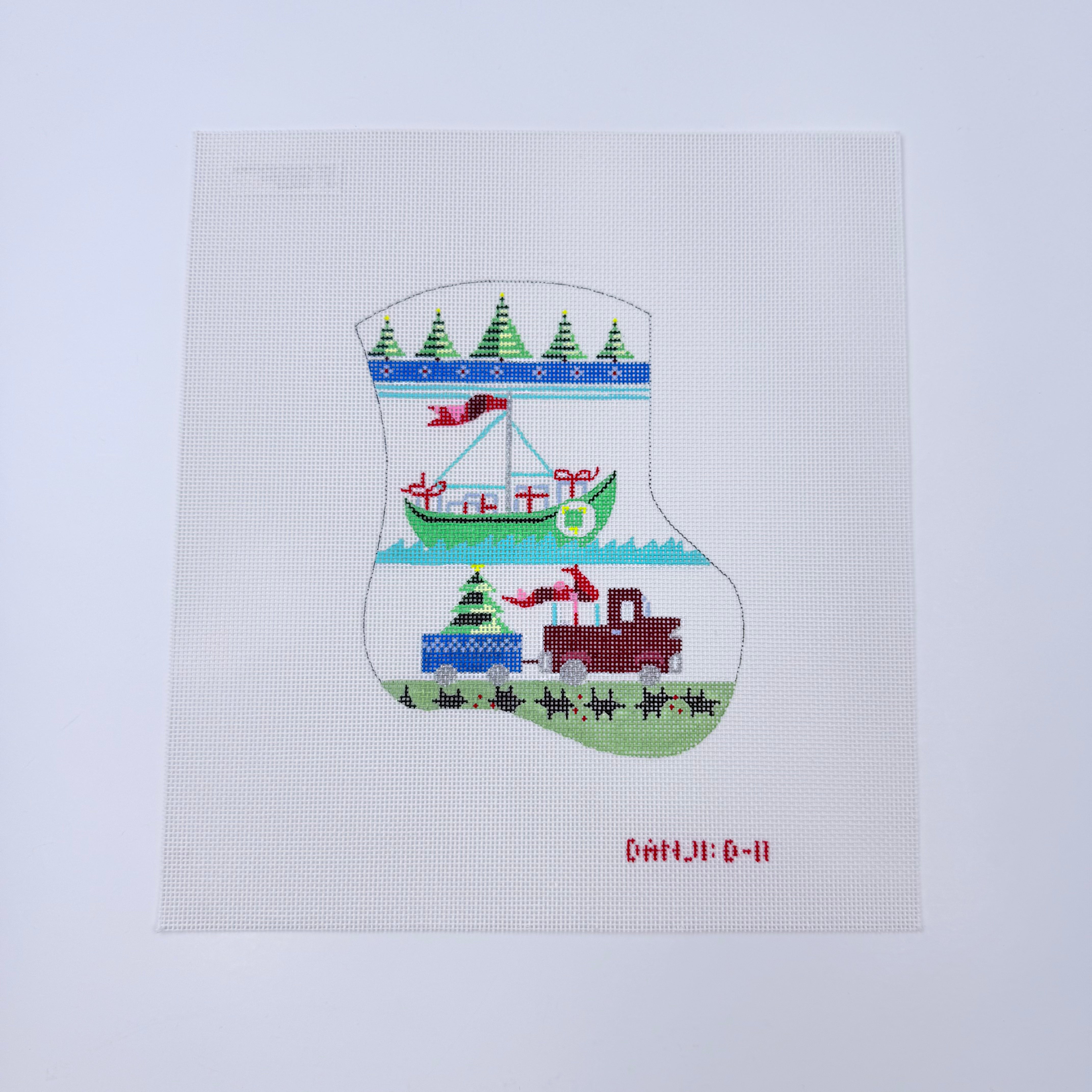 Boy's Mini Sock Canvas - KC Needlepoint