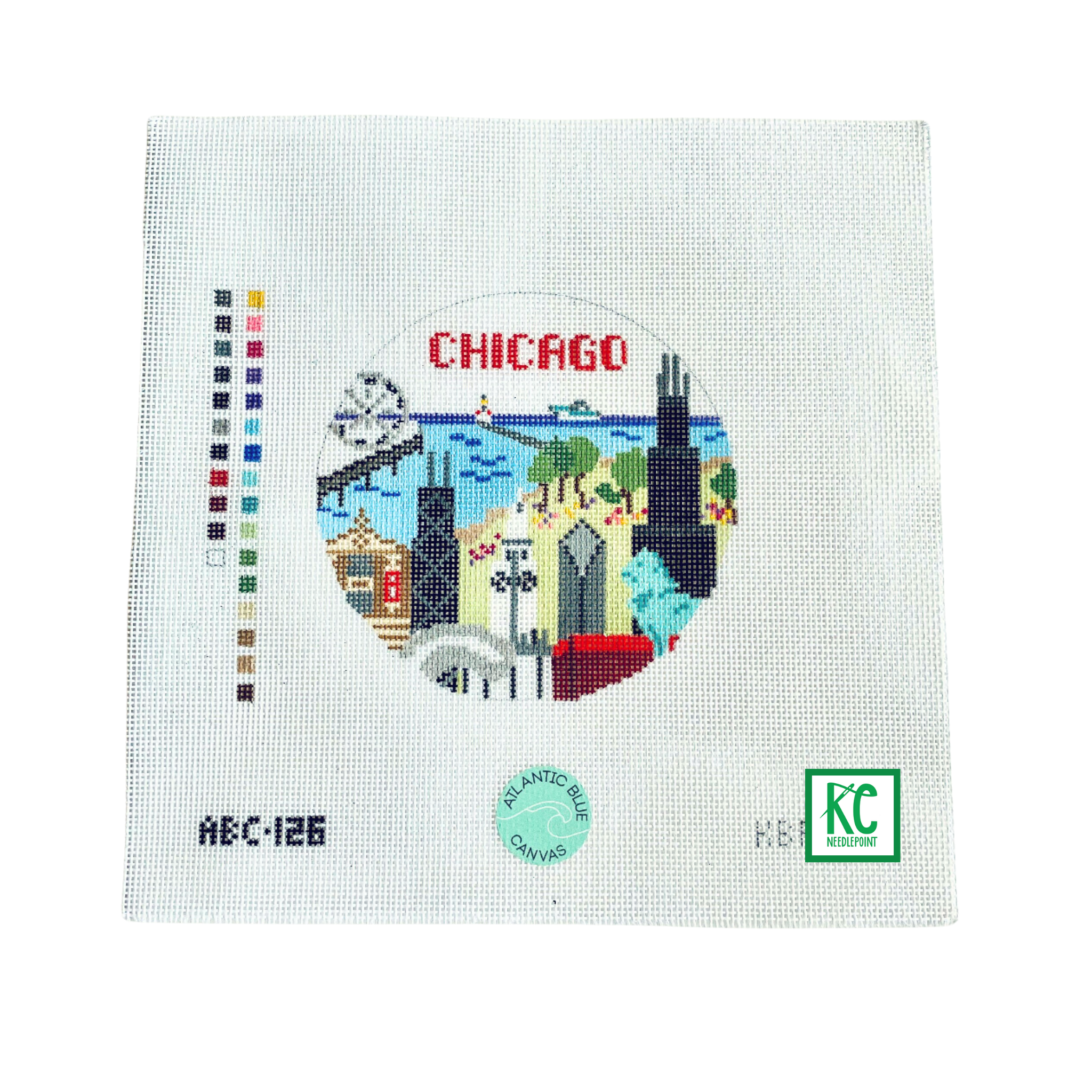 Chicago Round Canvas - KC Needlepoint