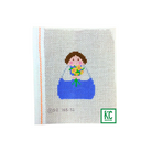 Blue Angel with Sunflowers Canvas - KC Needlepoint