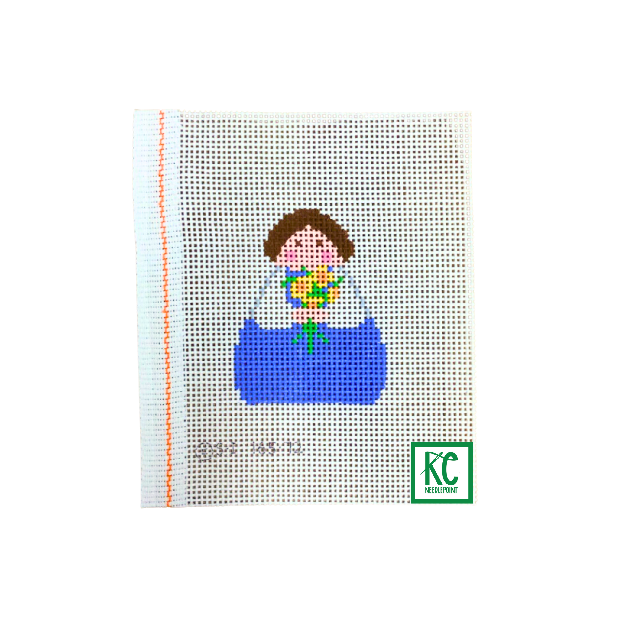 Blue Angel with Sunflowers Canvas - KC Needlepoint