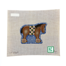 Bay Horse on Wheels Ornament Canvas - KC Needlepoint