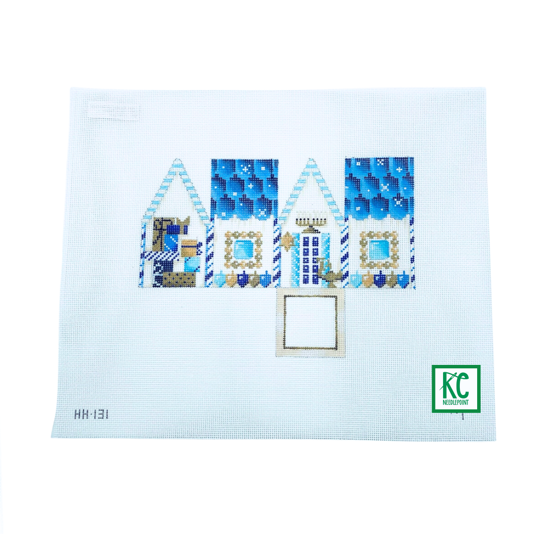 Hanukkah Cottage Canvas - KC Needlepoint