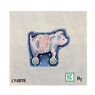 Swirls Pig on Wheels Ornament Canvas - KC Needlepoint