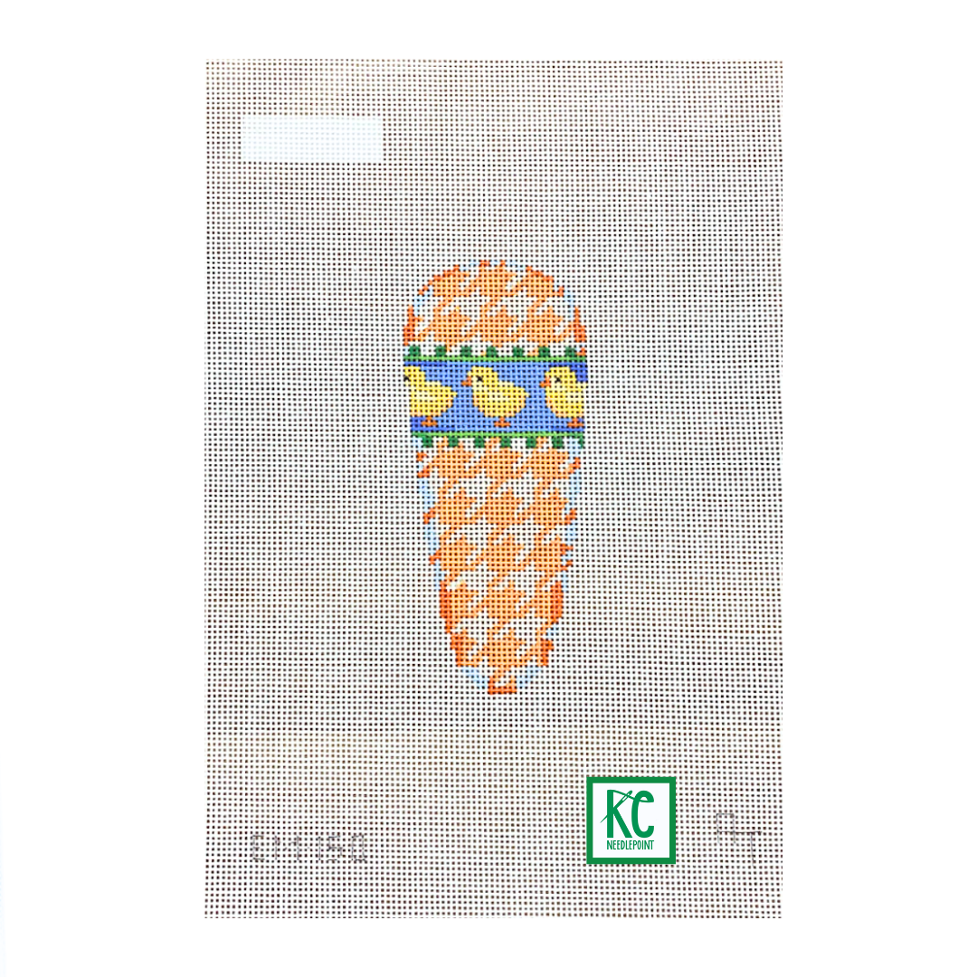 Houndstooth Chicks Carrot Canvas - KC Needlepoint