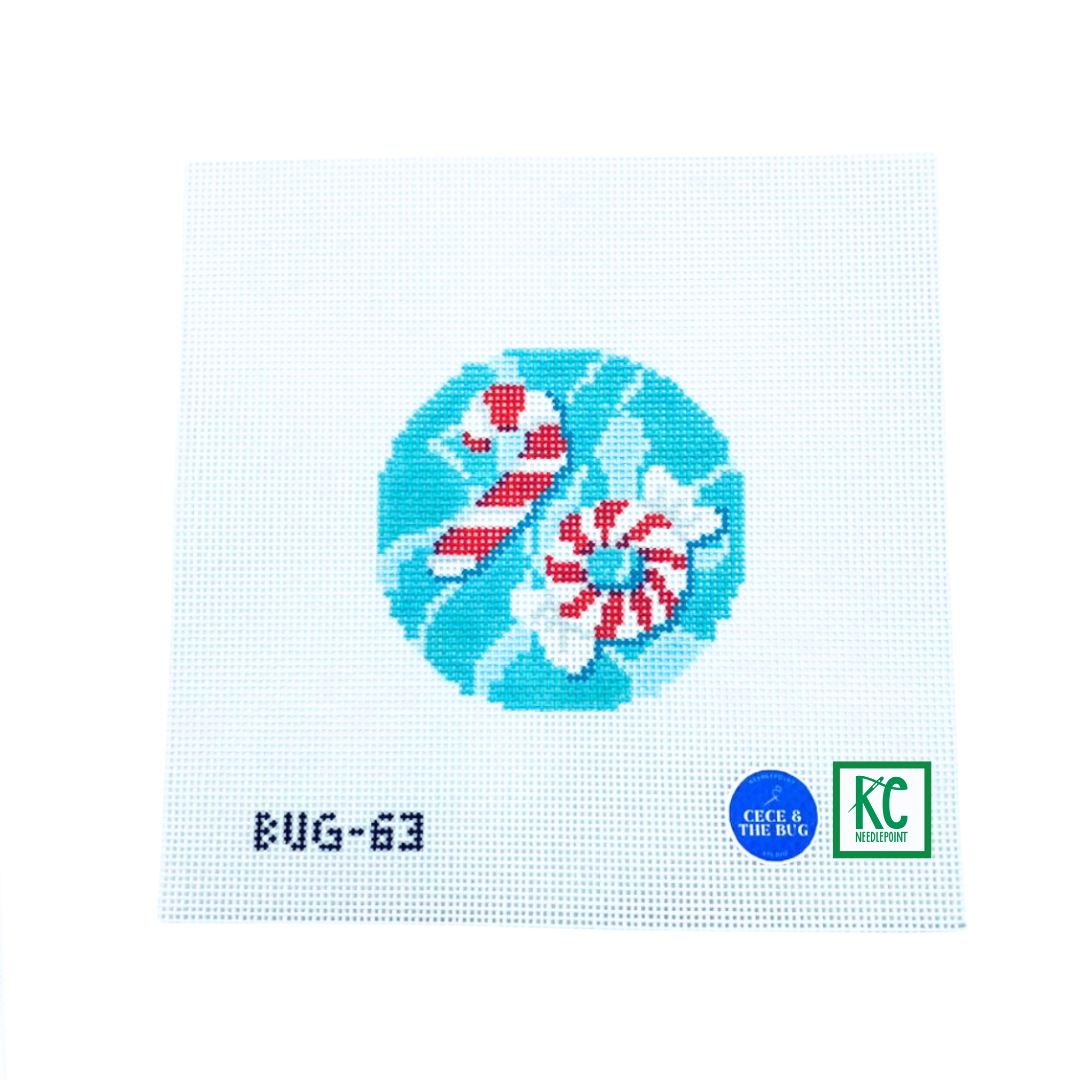Coastal Christmas Pool Canvas - KC Needlepoint