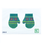 Poinsettias Mittens Canvas - KC Needlepoint